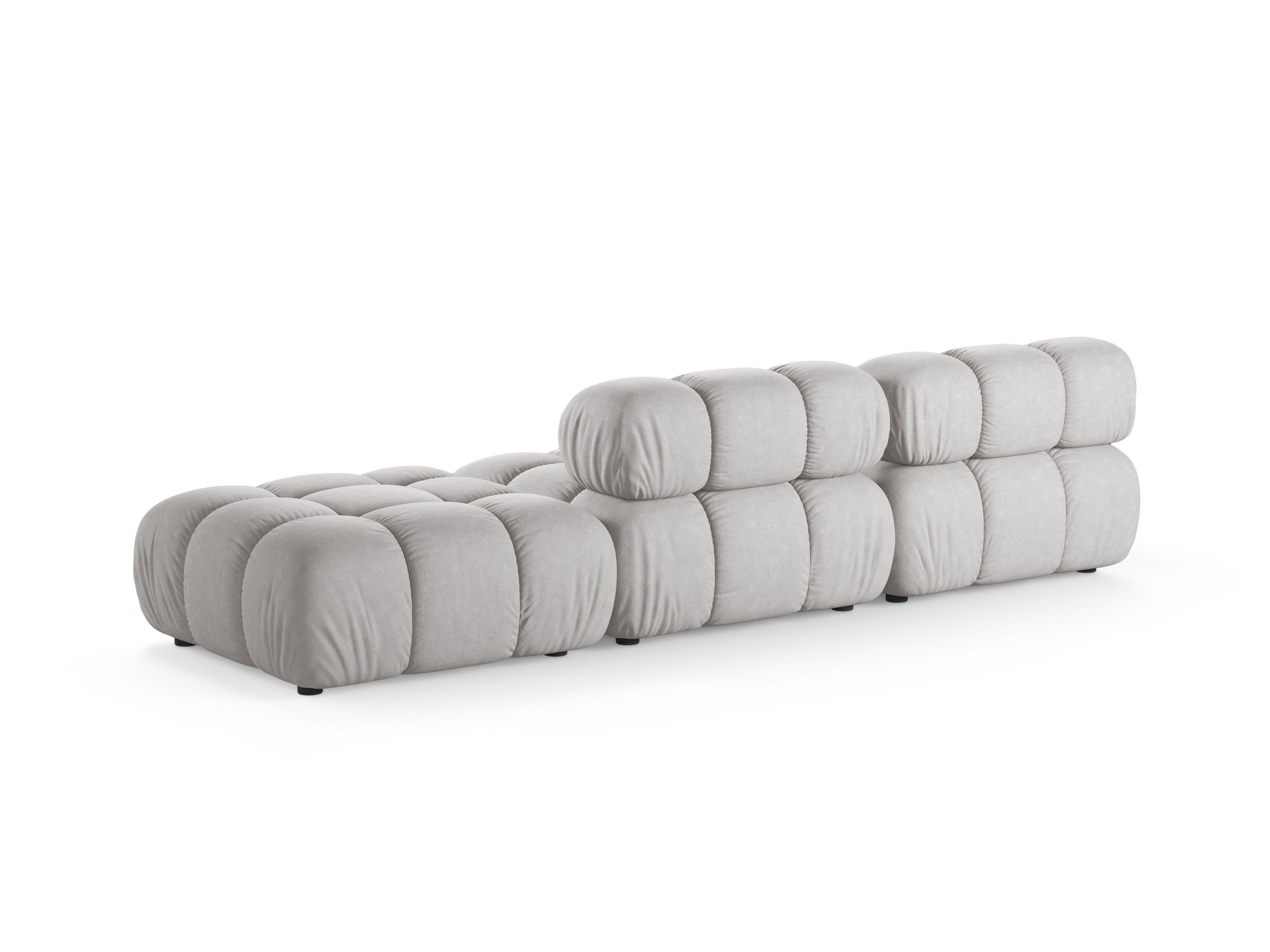 Sofa modulární otevřená pravostranná BELLIS světle šedá