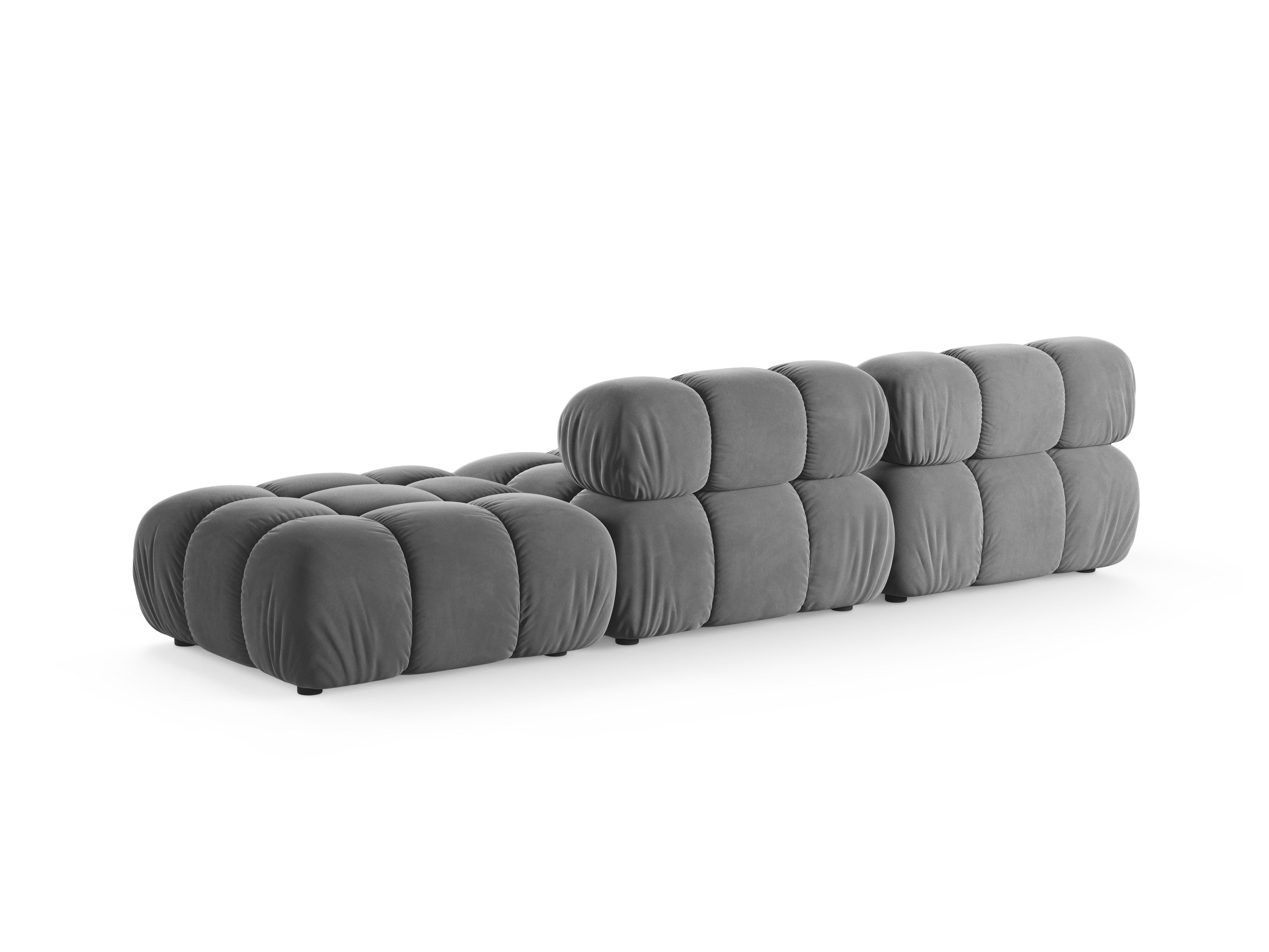 Sofa modulární otevřená pravostranná BELLIS šedý samet
