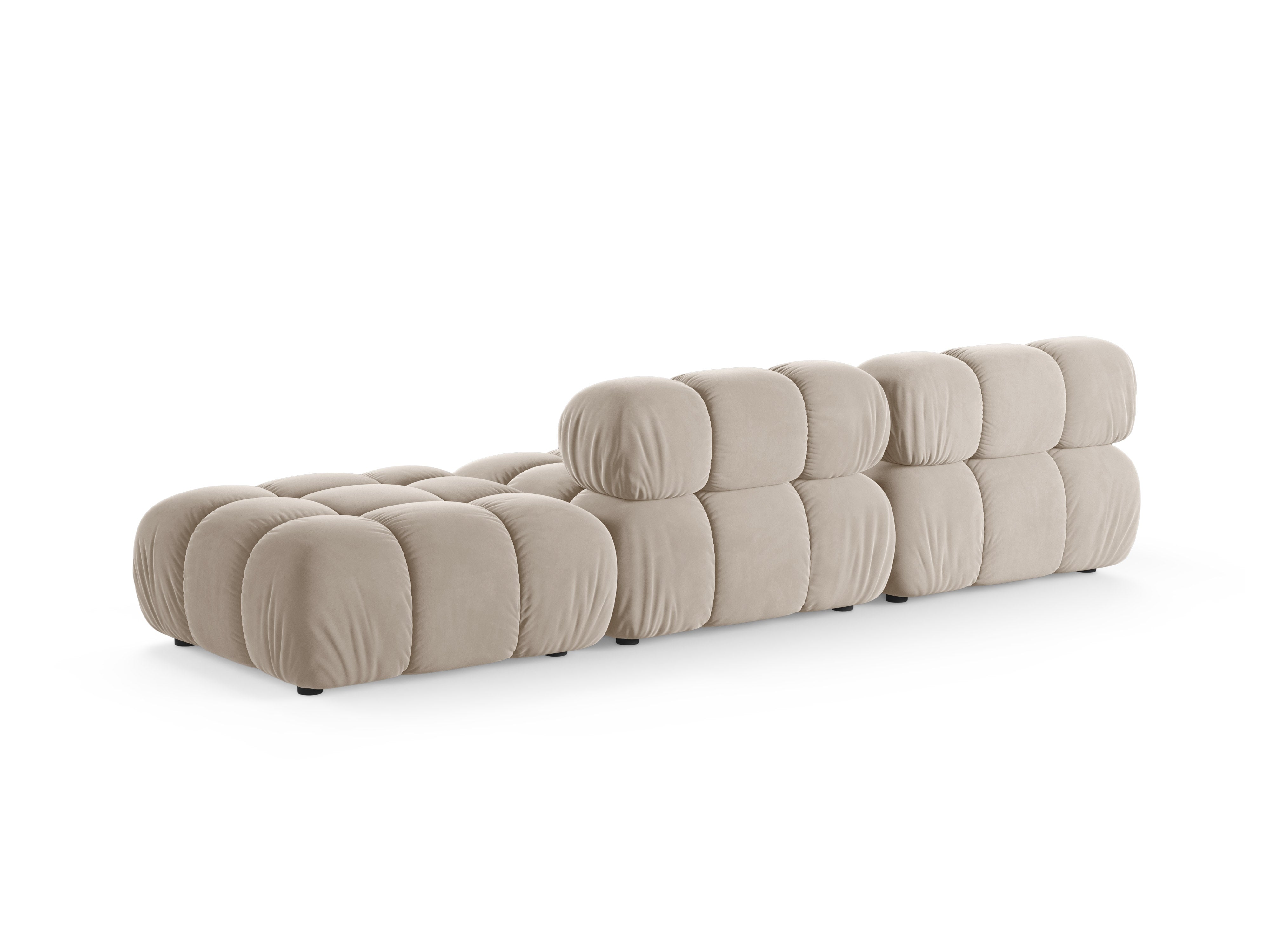 Sofa modulární sametová otevřená pravostranná BELLIS béžová