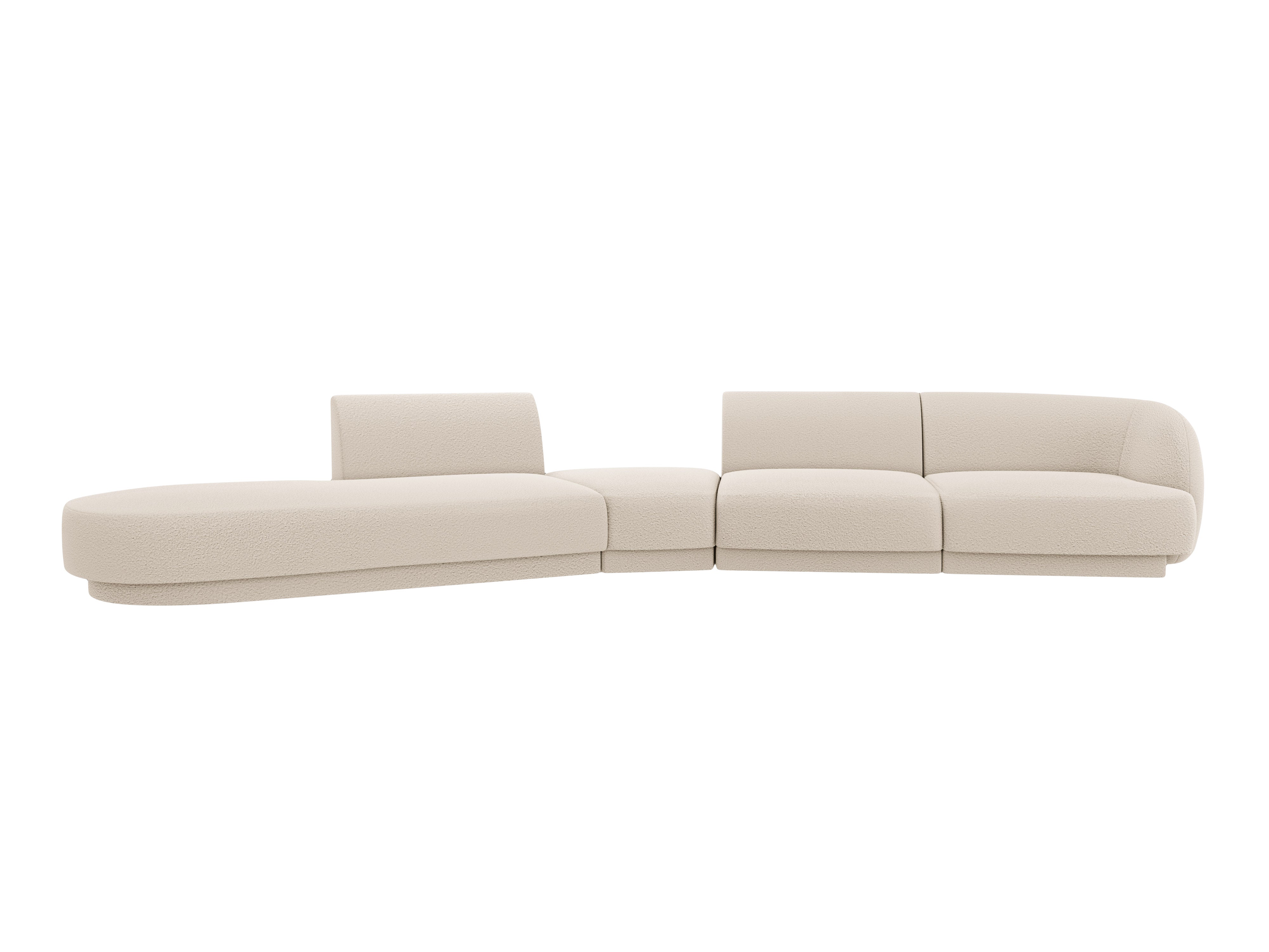 Left-facing modular corner sofa for 7 people MILEY beige boucle