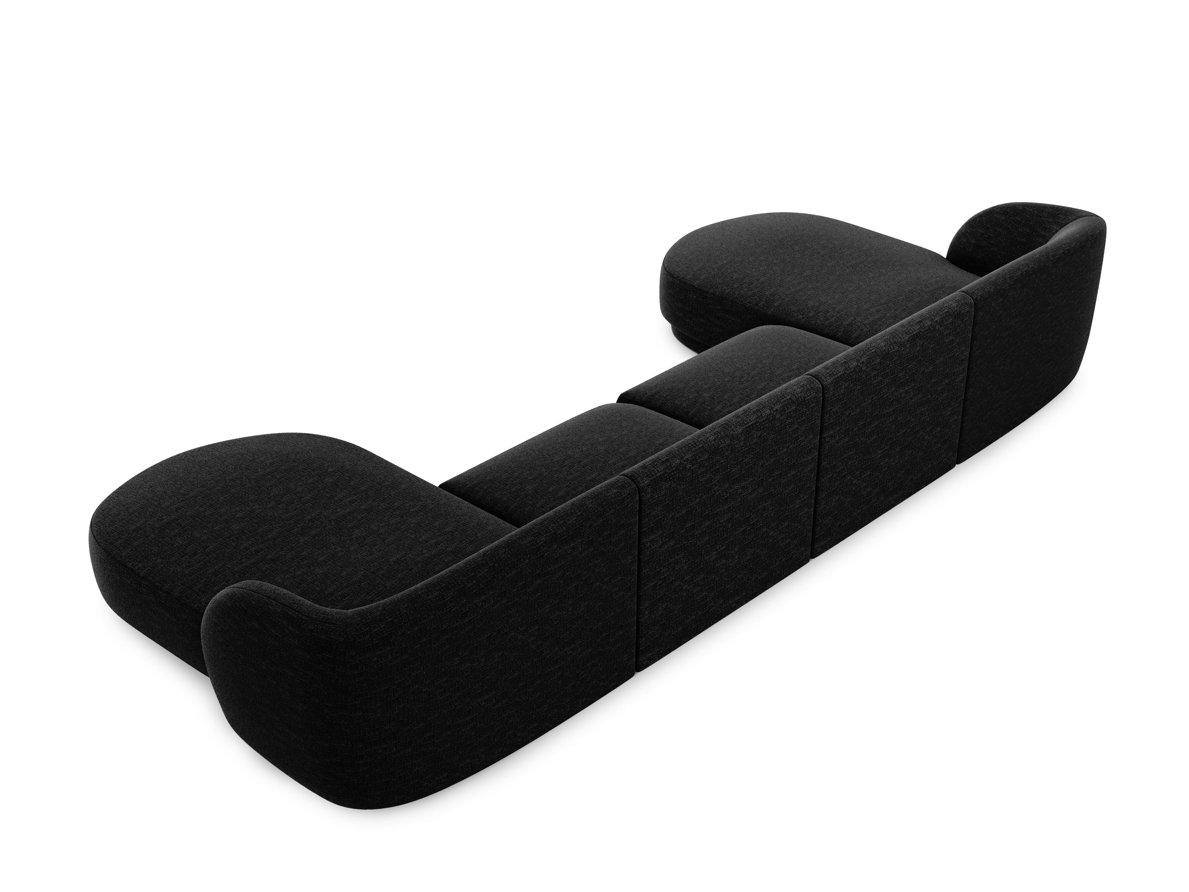 U-shaped Corner Sofa MILEY black chenille
