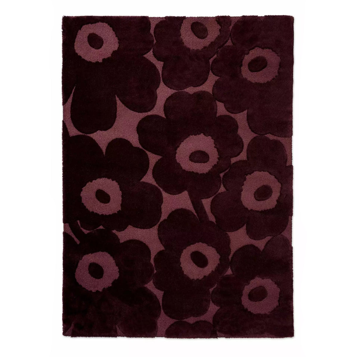 Wool rug UNIKKO black-burgundy