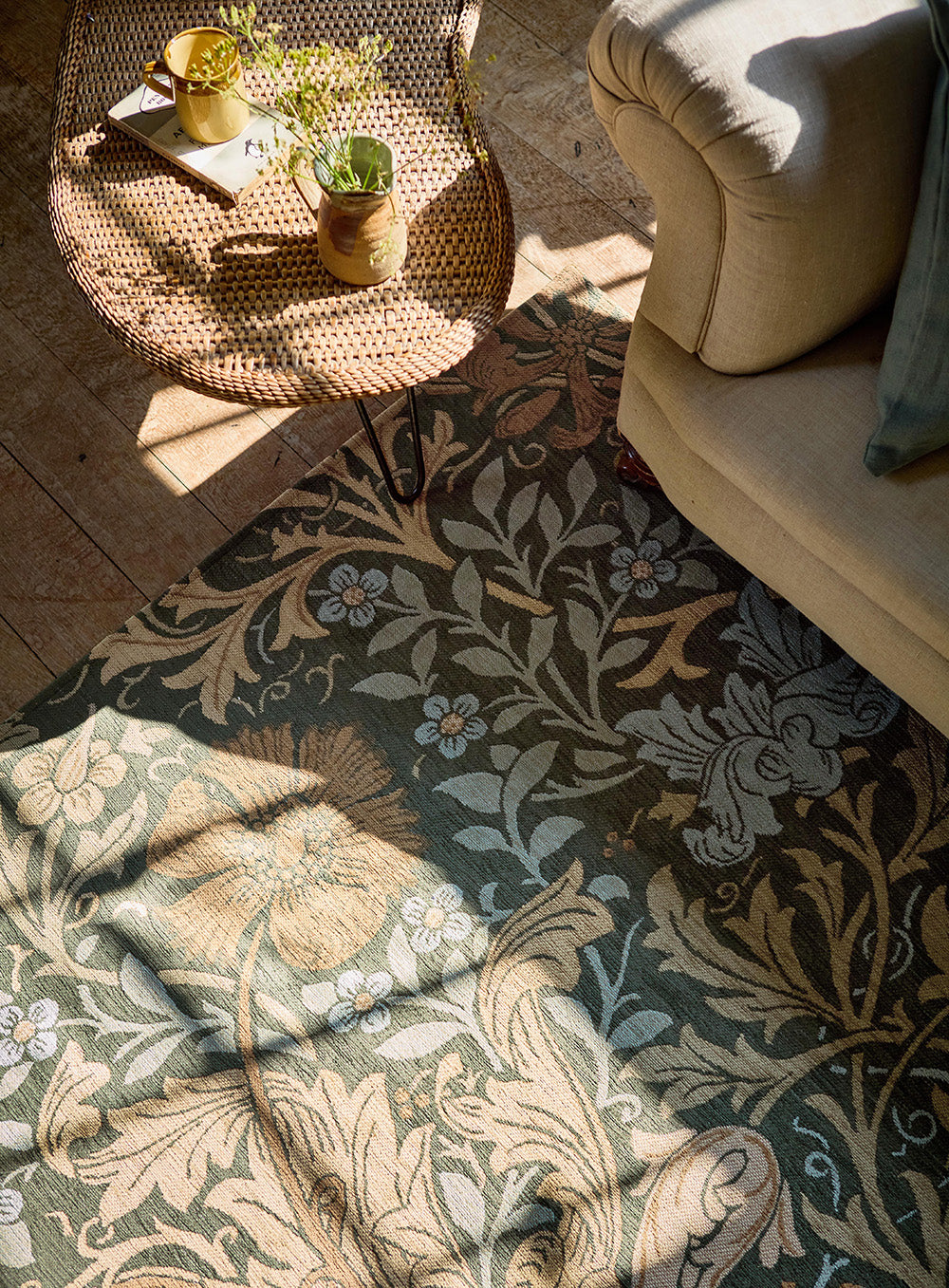 COMPTON TRELLIS Green and Brown Rug