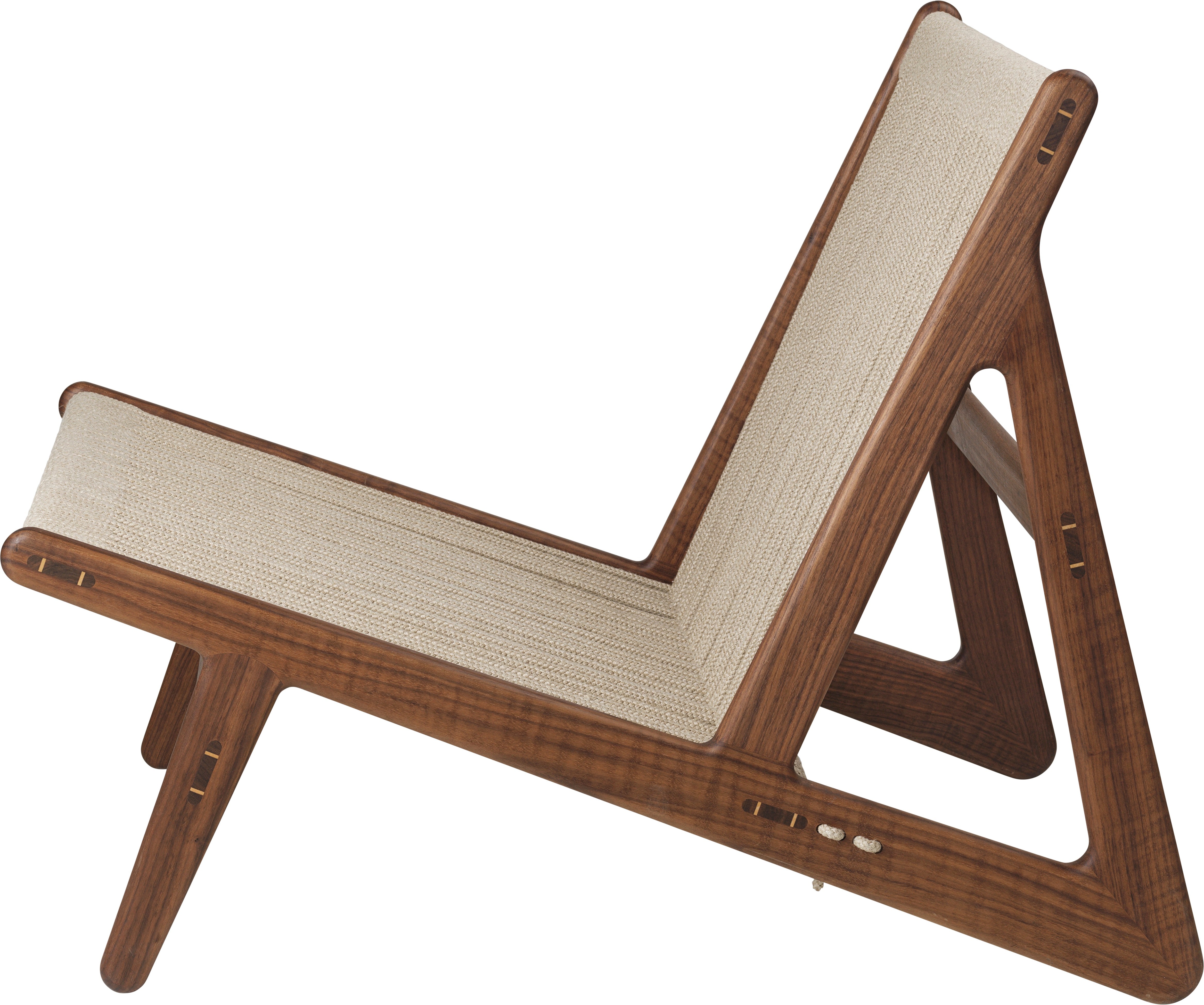 MR01 armchair in walnut wood and linen