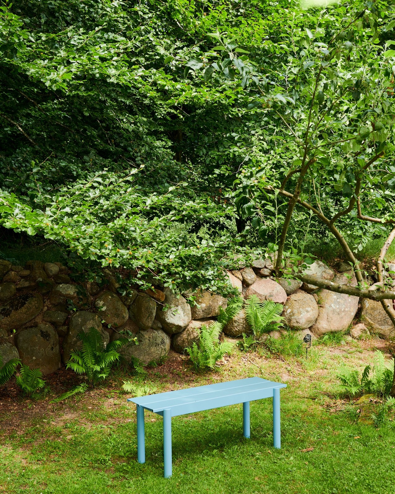 LINEAR Blue Steel Outdoor Bench