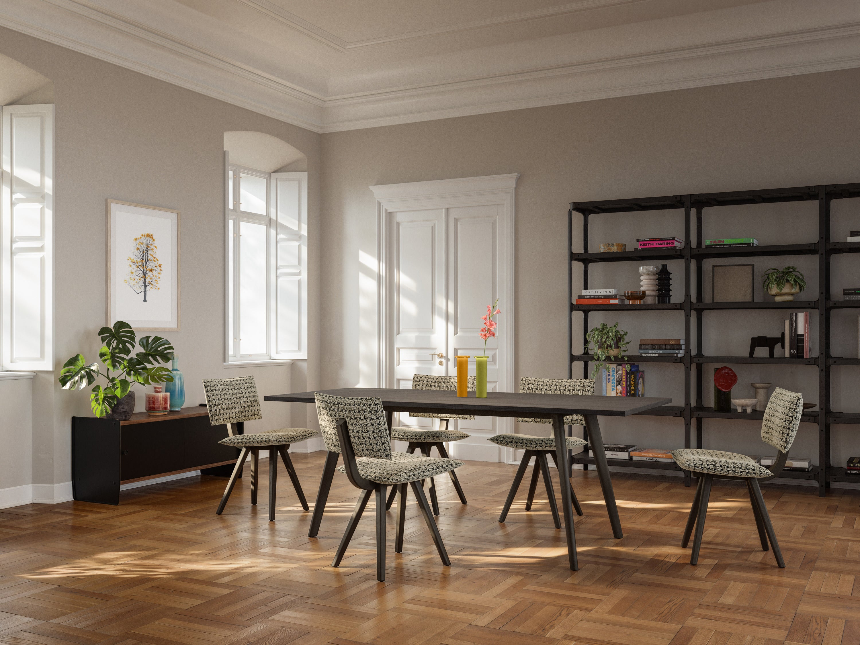 Stół PILO biały blat z jesionową podstawą