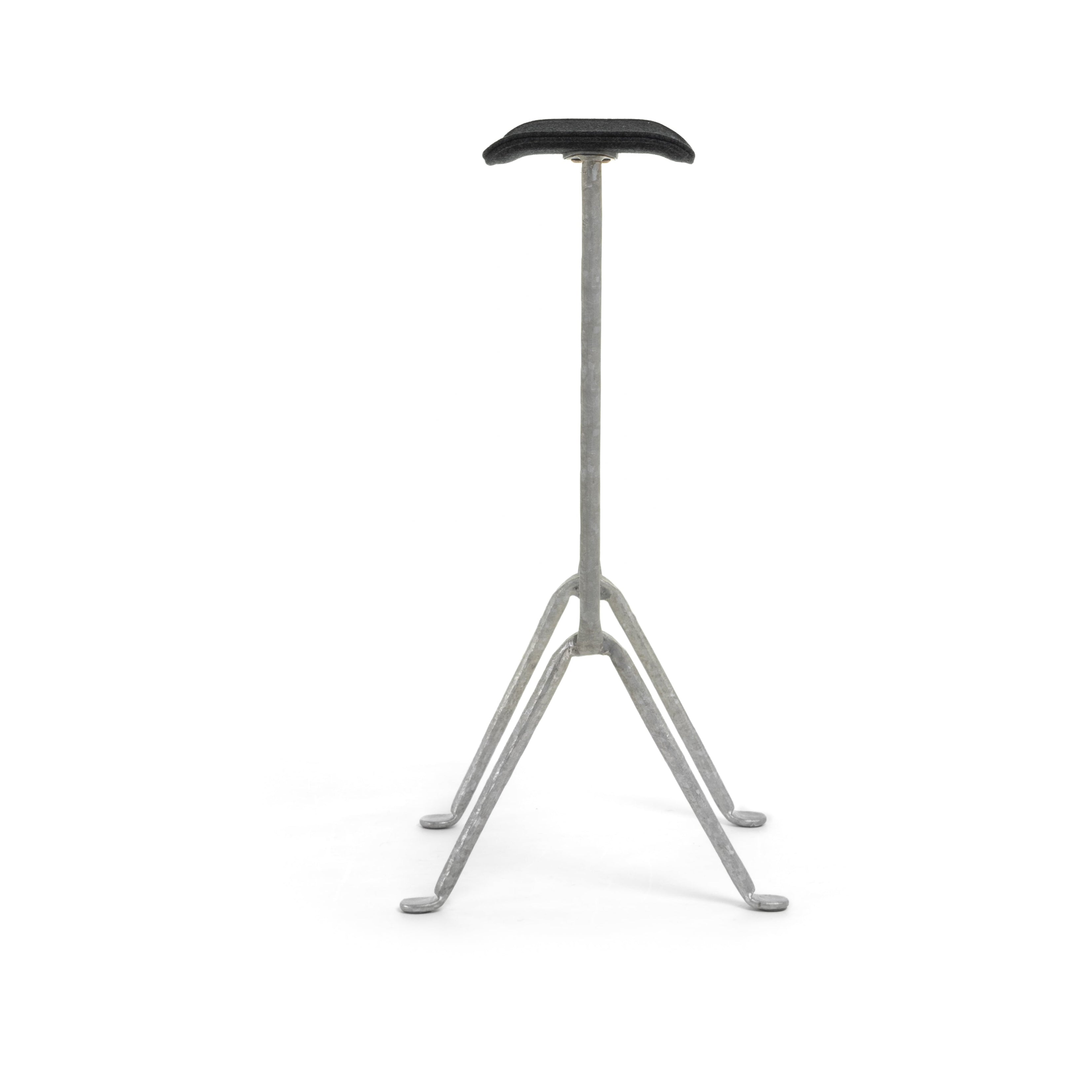OFFICINA bar stool with a metal base and gray seat