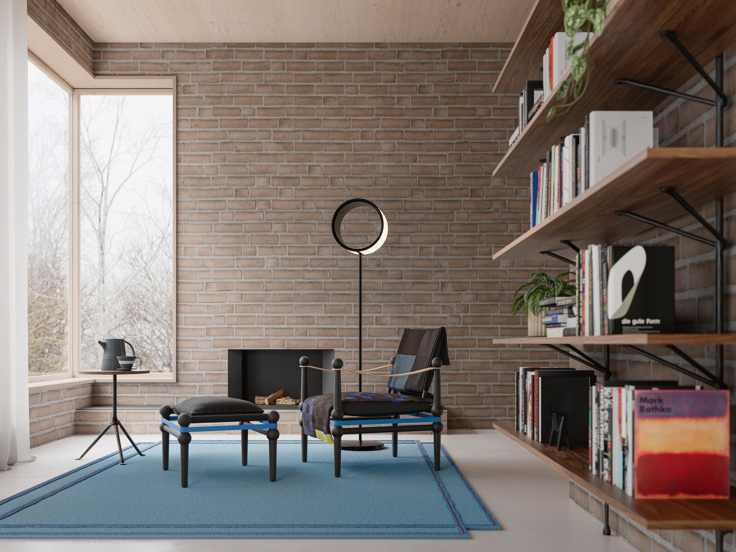 Otomana TWAIN personalizovaná s černým bukovým podstavcem