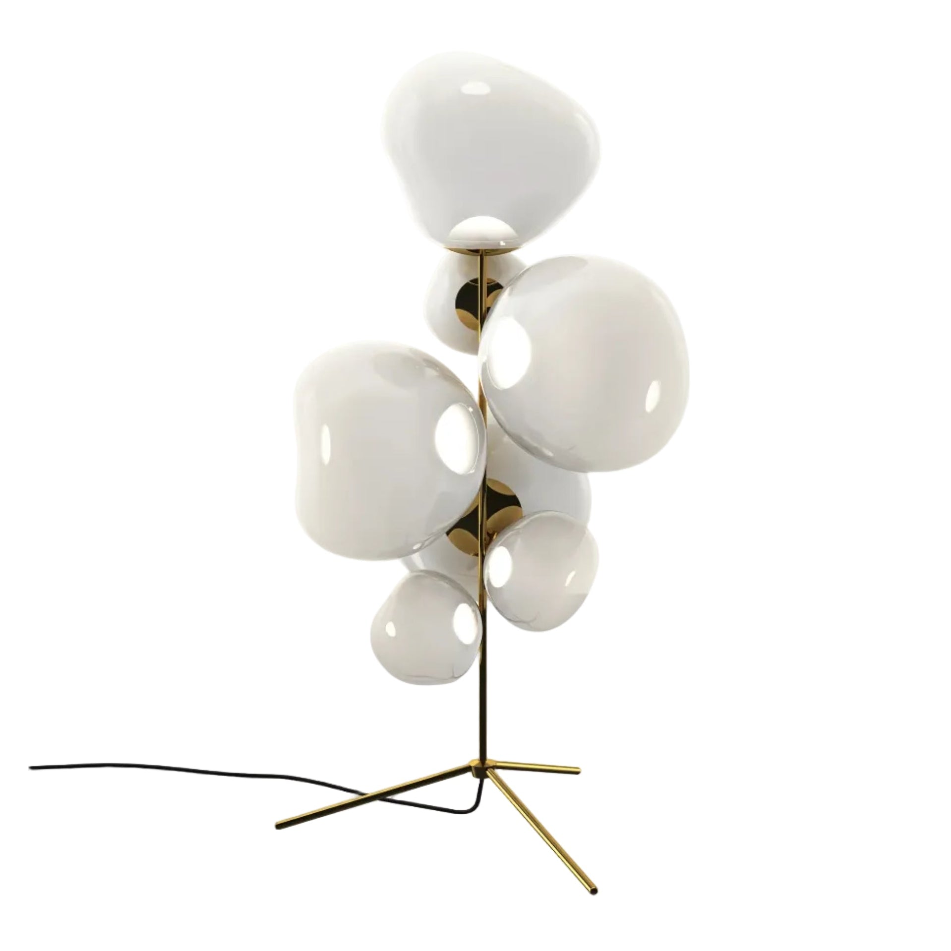 MELT Opal Floor Lamp with Gold Finish