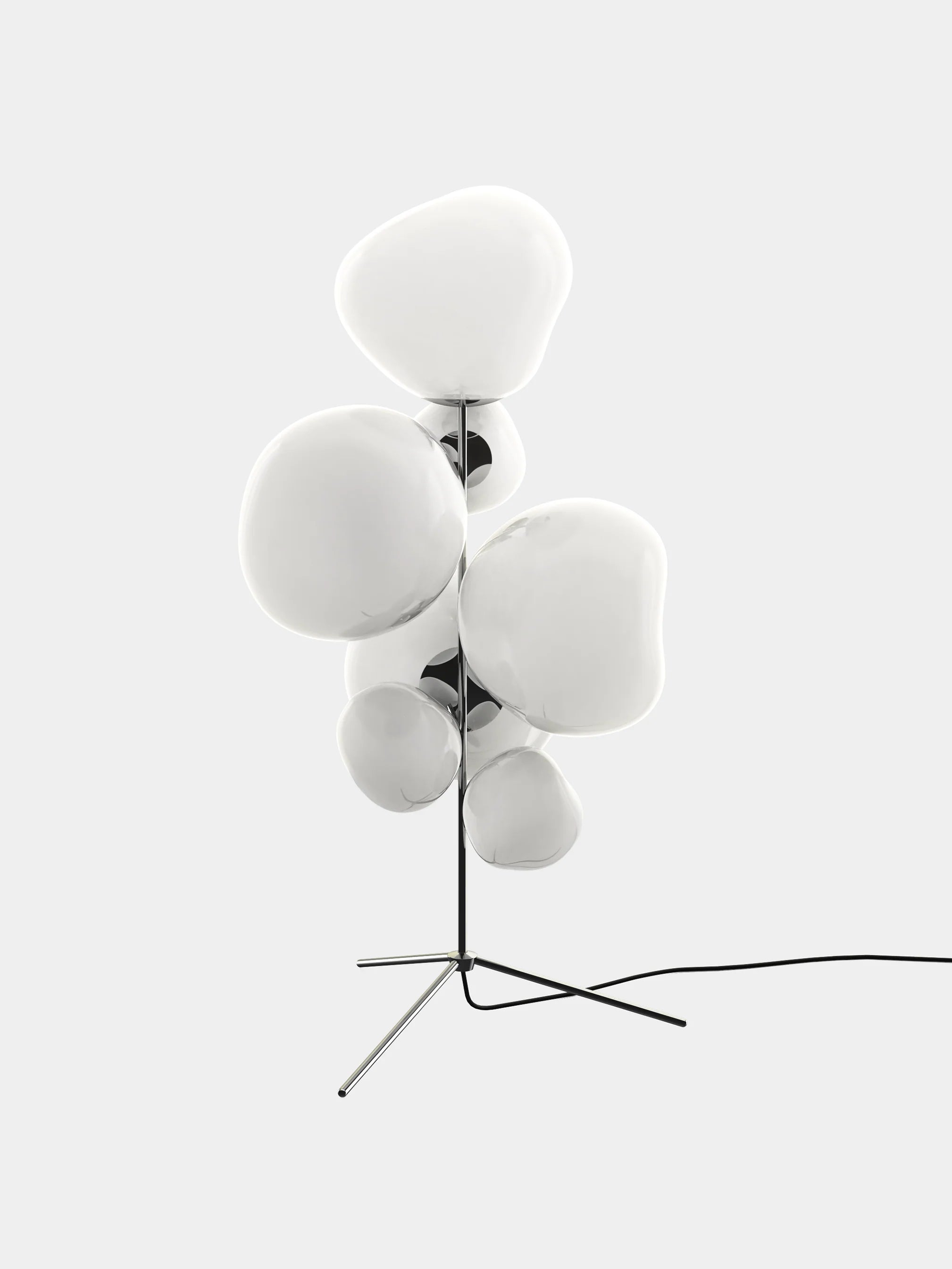 MELT Opal Floor Lamp with Silver Finish