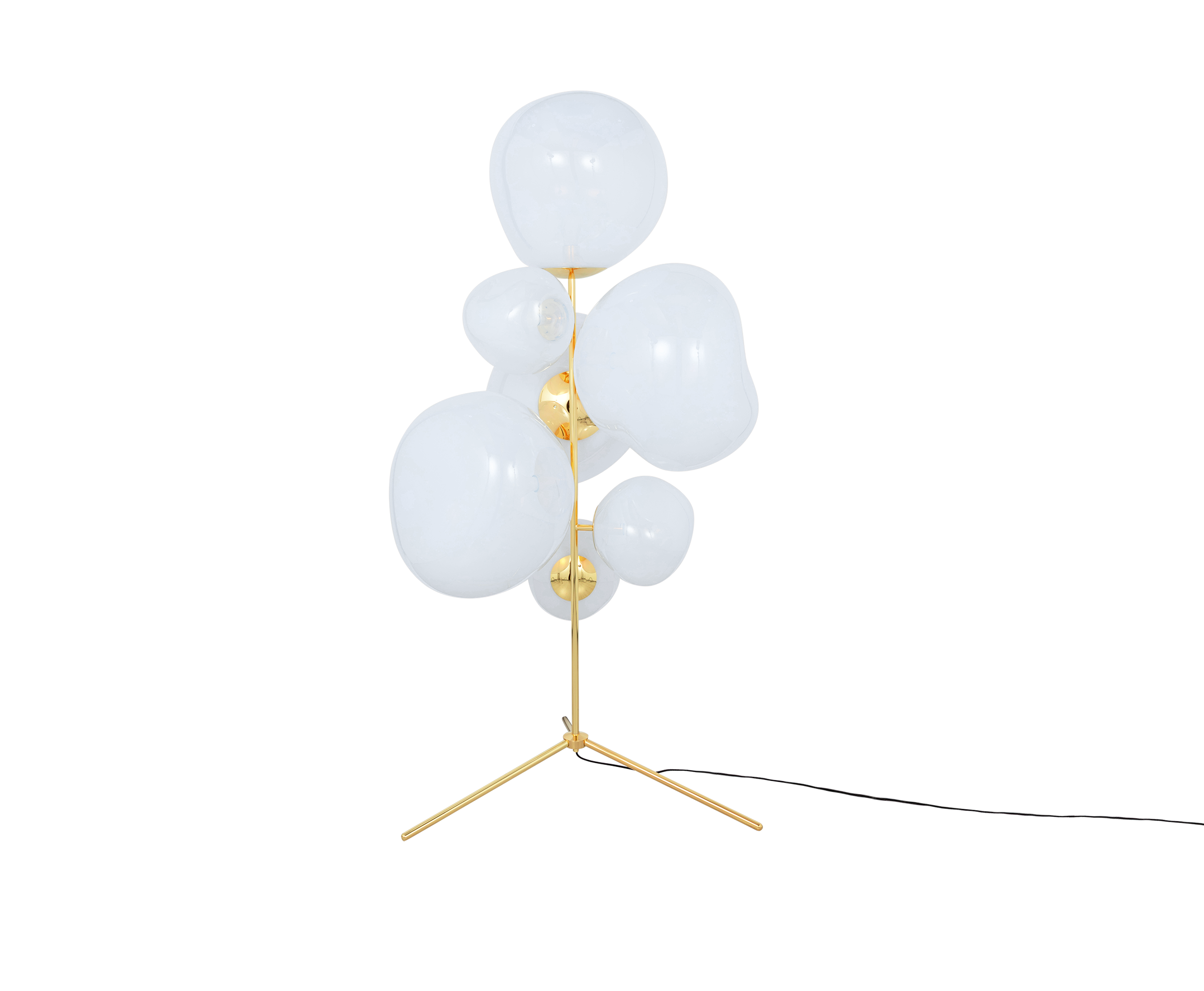 MELT Opal Floor Lamp with Gold Finish