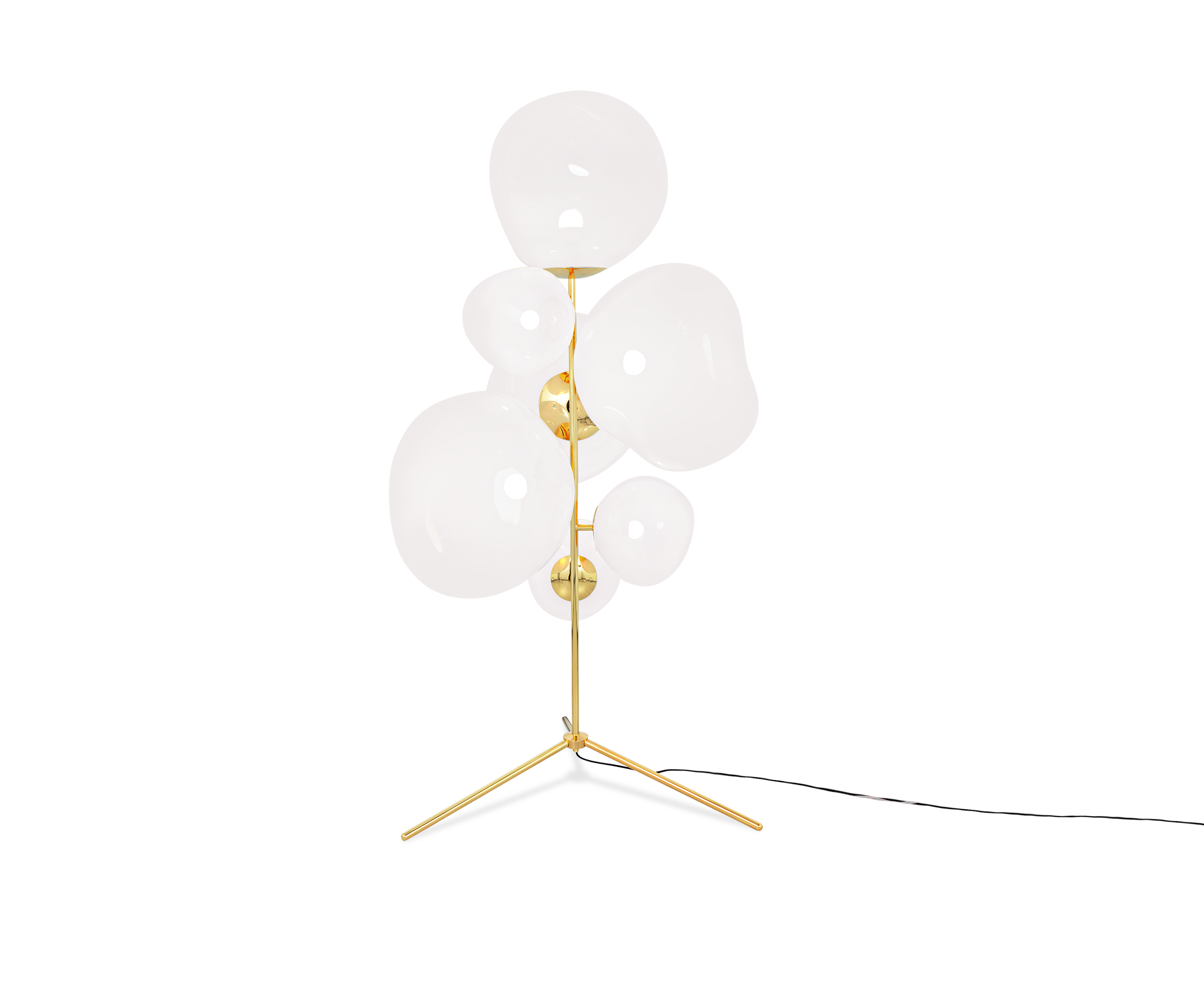 MELT Opal Floor Lamp with Gold Finish