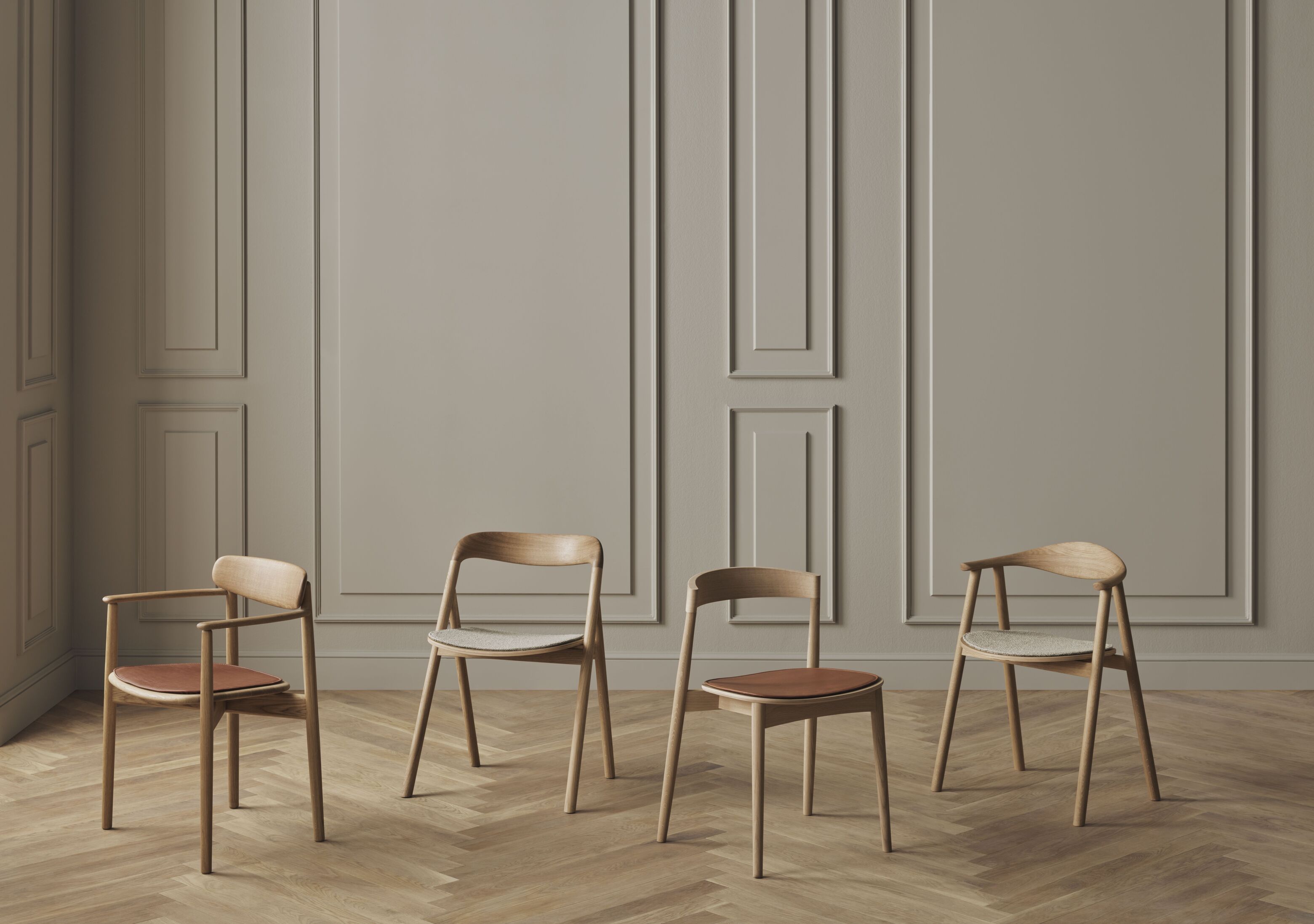 Křeslo KITE krémové dubové dřevo