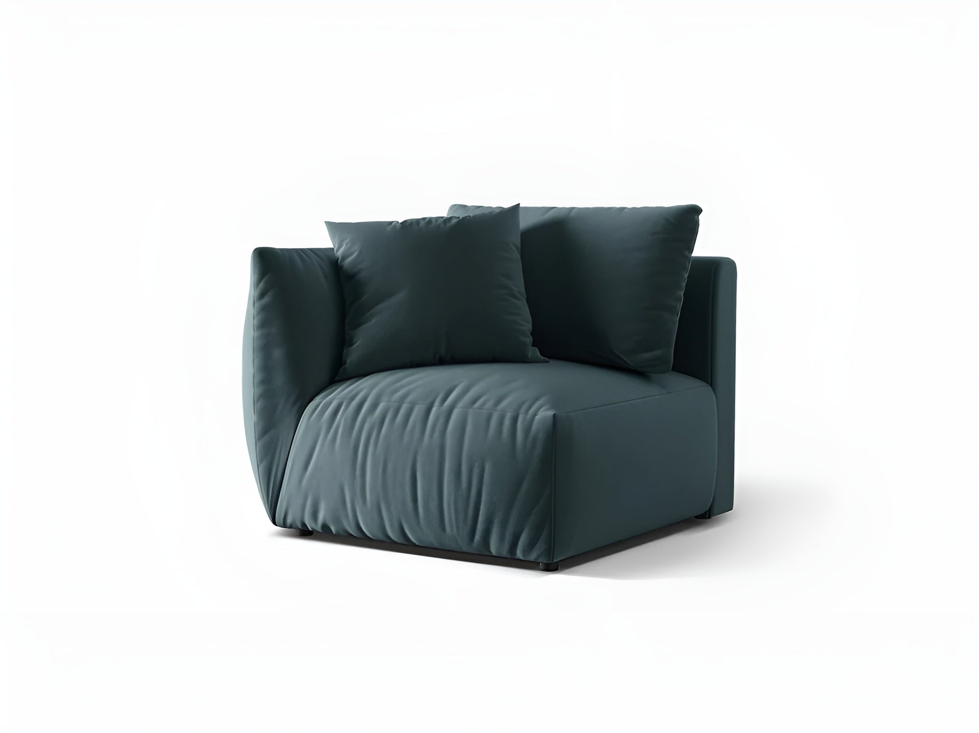 Sofabed modulární sametový CHRIS - levý prvek světle modrý