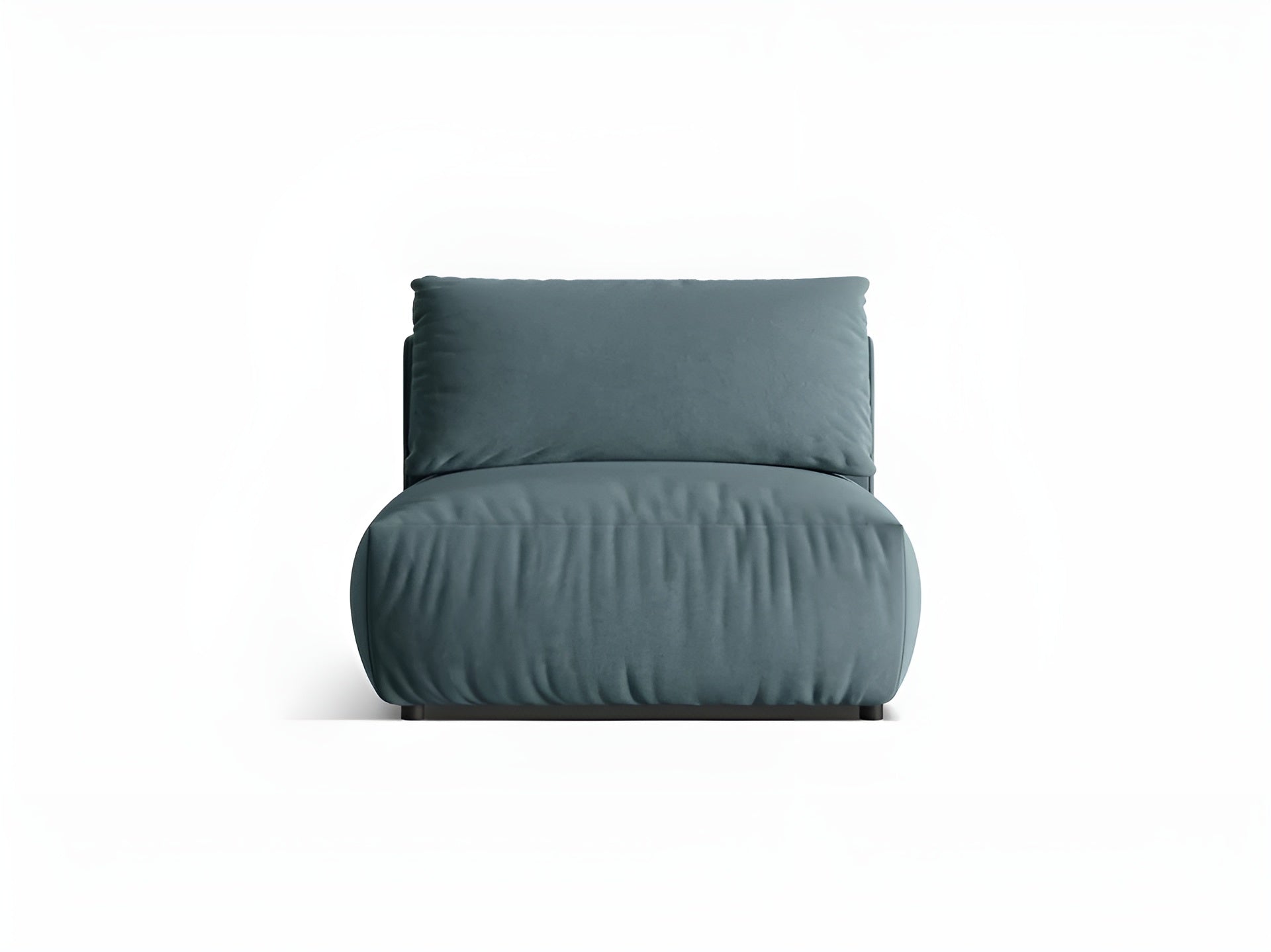 CHRIS Velvet Modular Sofa - Wide Central Element in Light Blue
