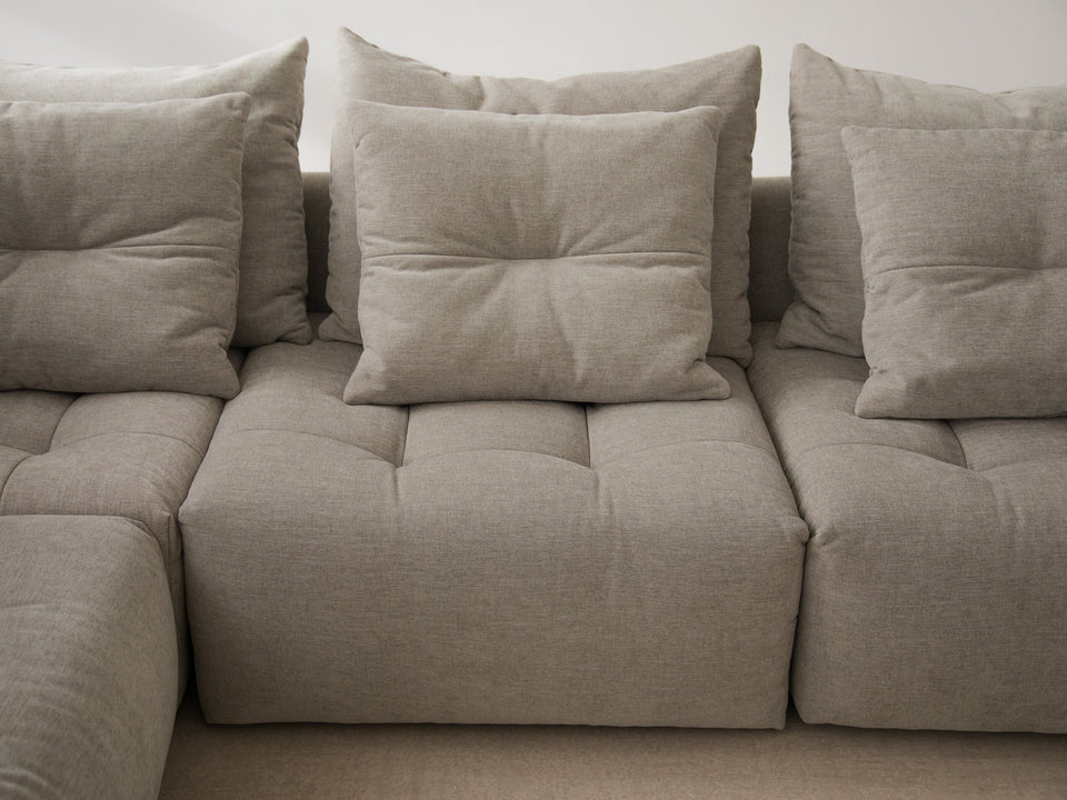 Sofa sametová 3-osobová BLOOM šedá