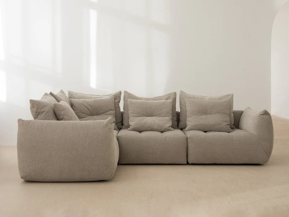 Sofa sametová 3-osobová BLOOM šedá