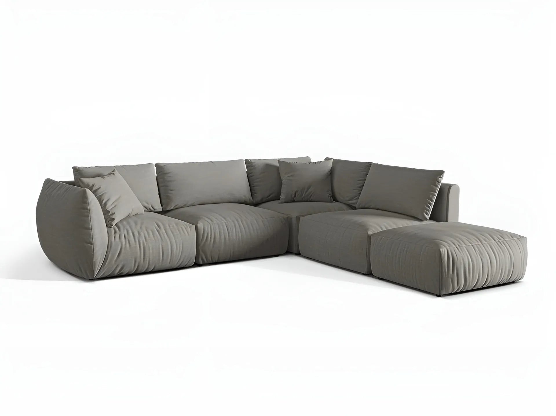 Right-facing modular corner sofa for 4 people CHRIS gray chenille