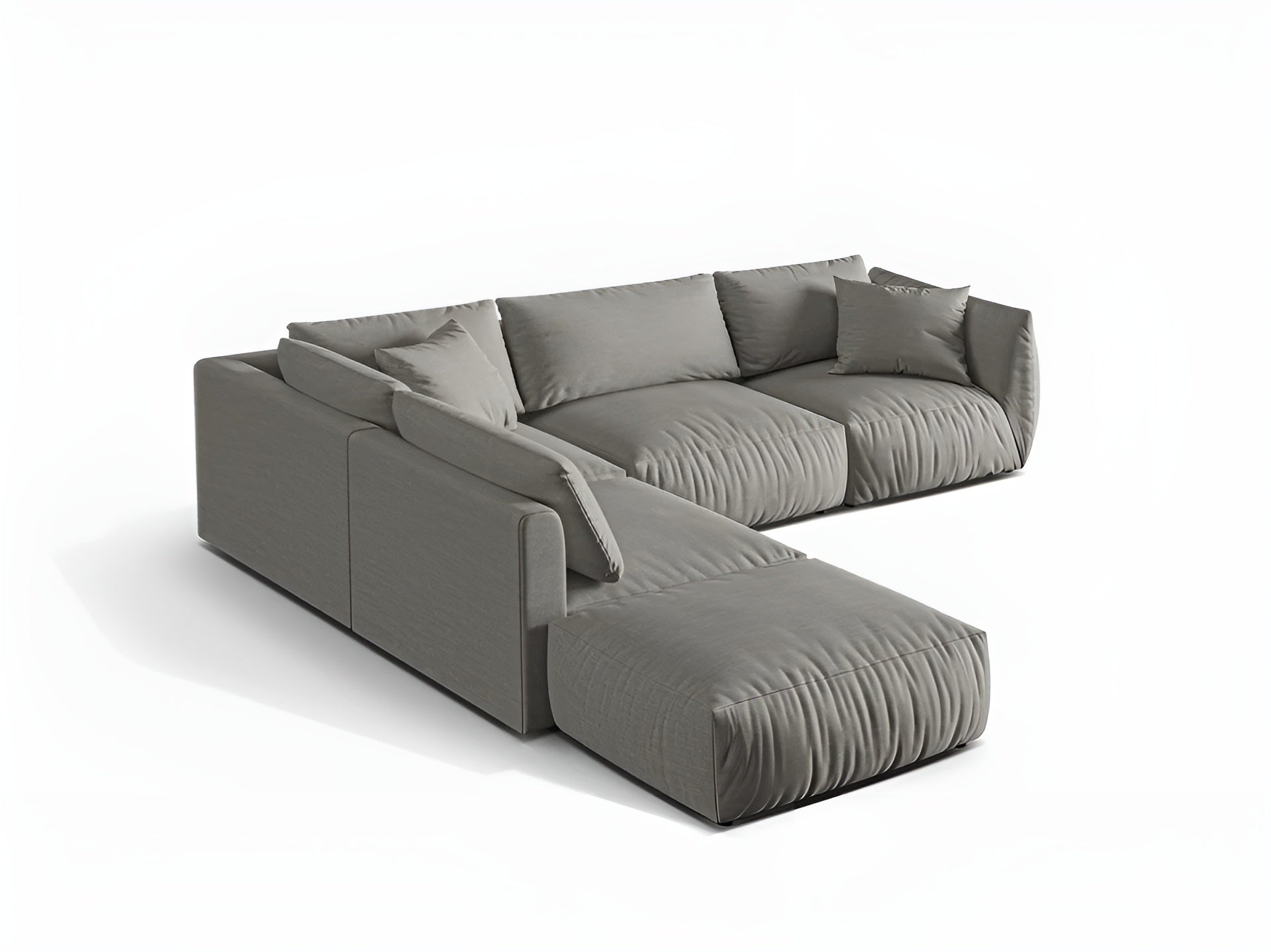 Modulární rohová sedačka pro 4 osoby levostranná CHRIS šedý šenil