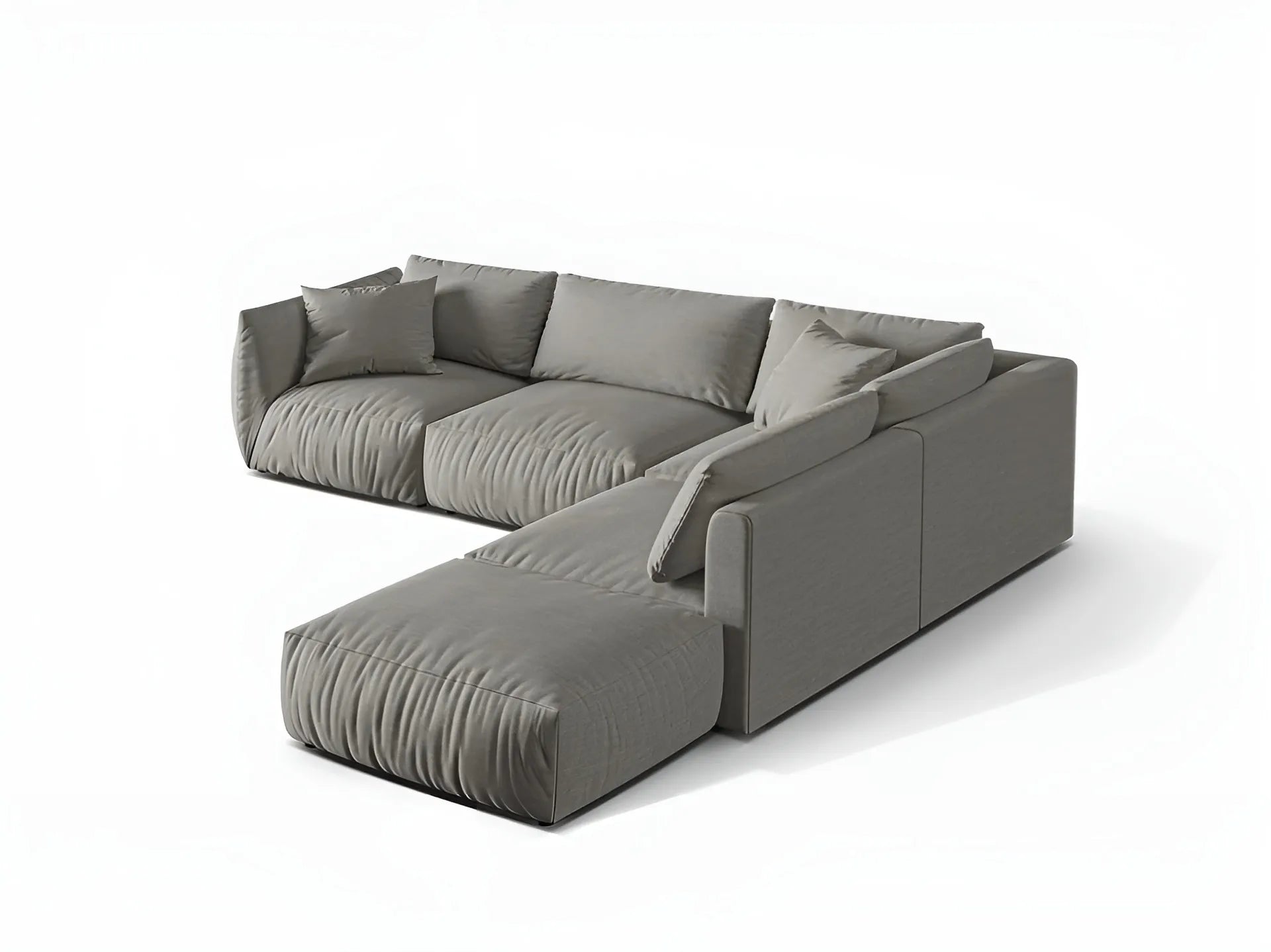 Right-facing modular corner sofa for 4 people CHRIS gray chenille