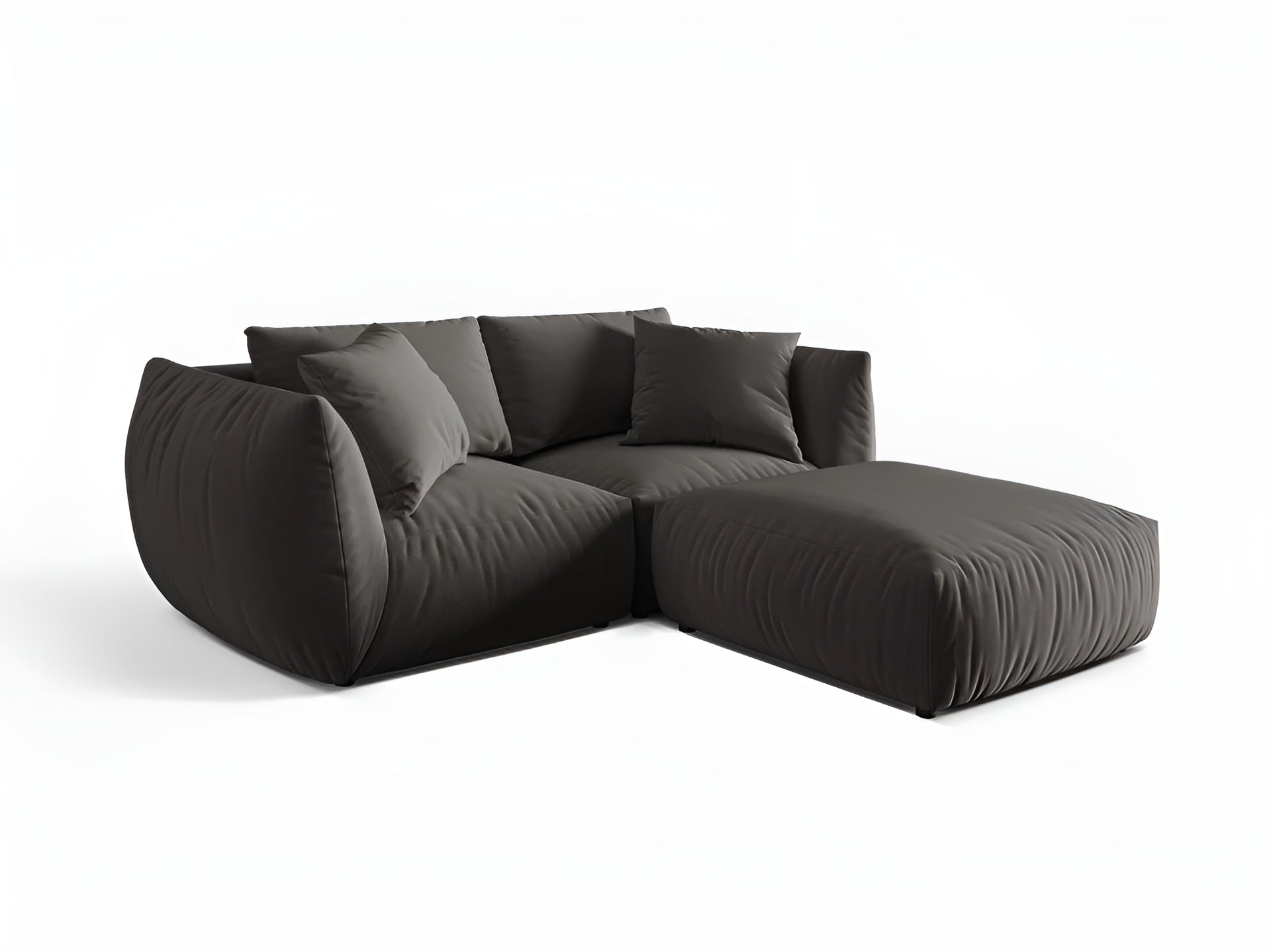Left-facing velvet corner sofa CHRIS dark gray