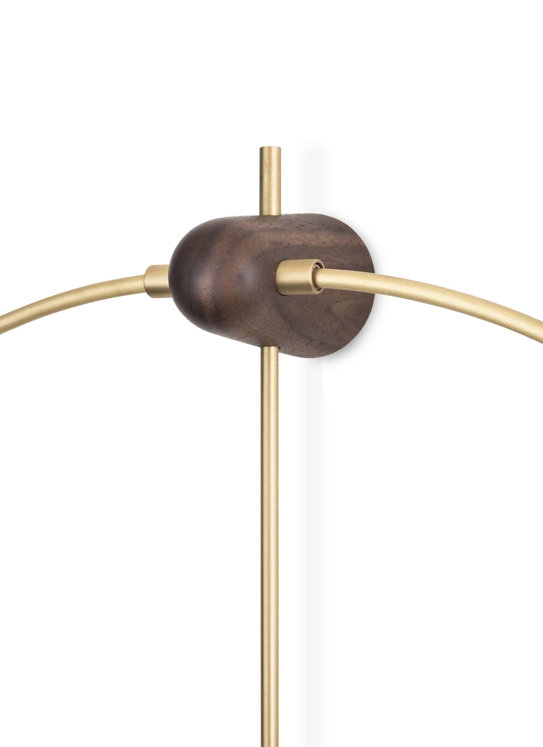 Nástěnné hodiny MICRO ANDA ořechové dřevo s mosazným detailem