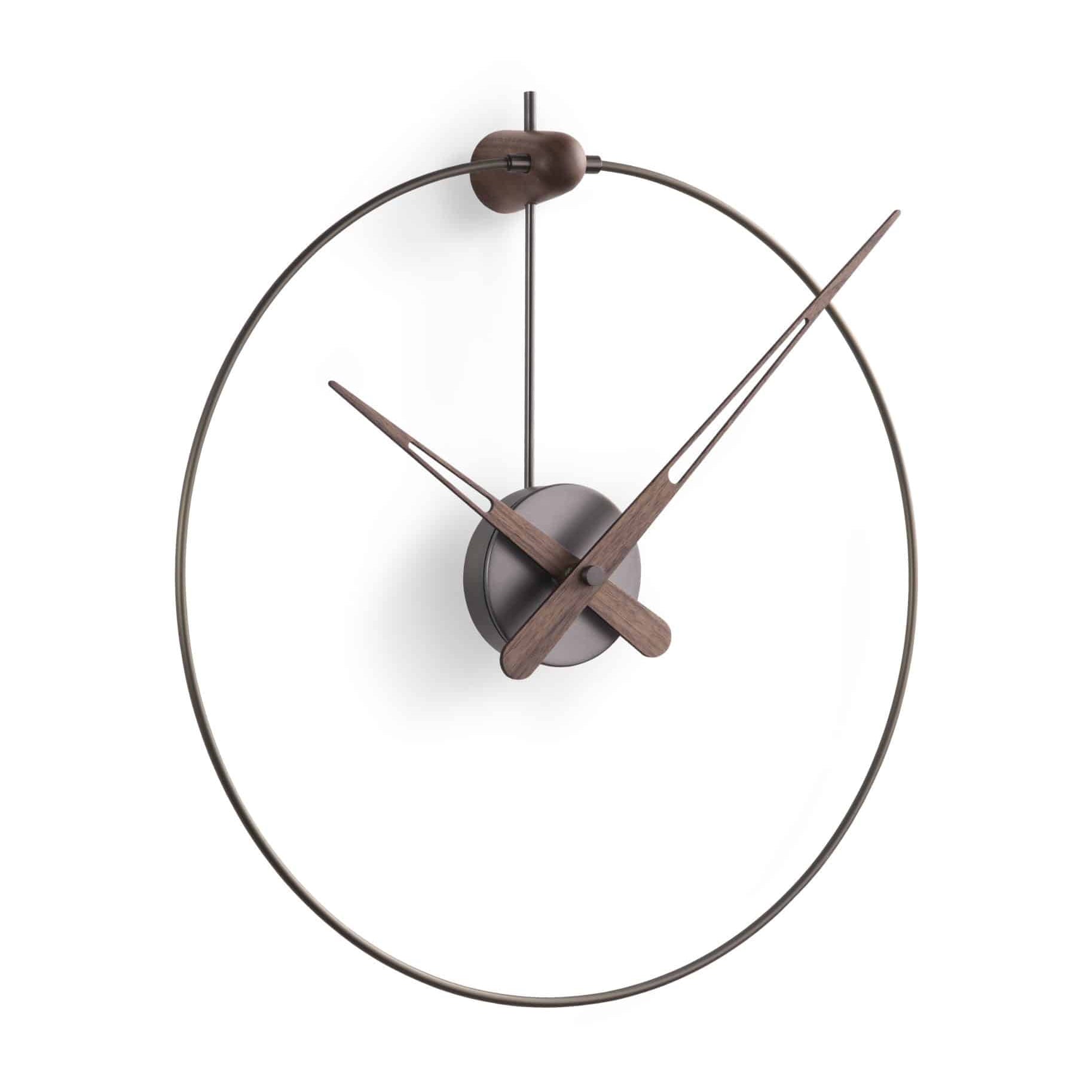 Nástěnné hodiny MICRO ANDA ořechové dřevo s grafitovým povrchem