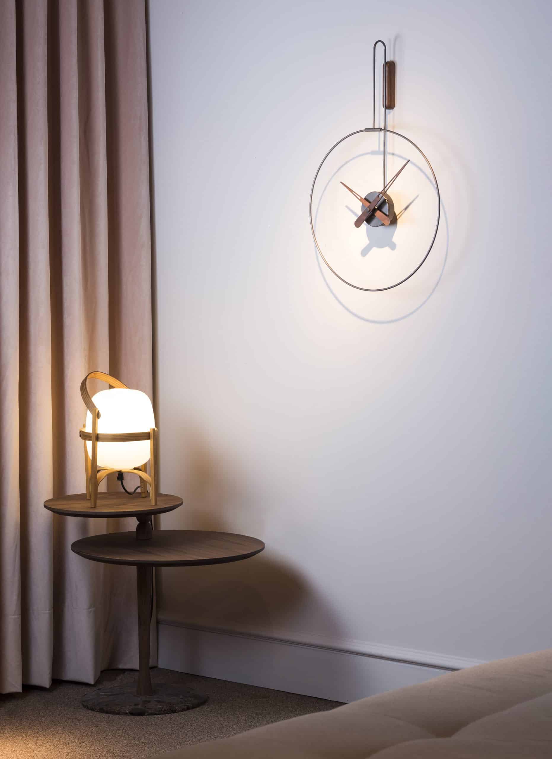 Wall Clock MICRO DARO Walnut Wood with Graphite