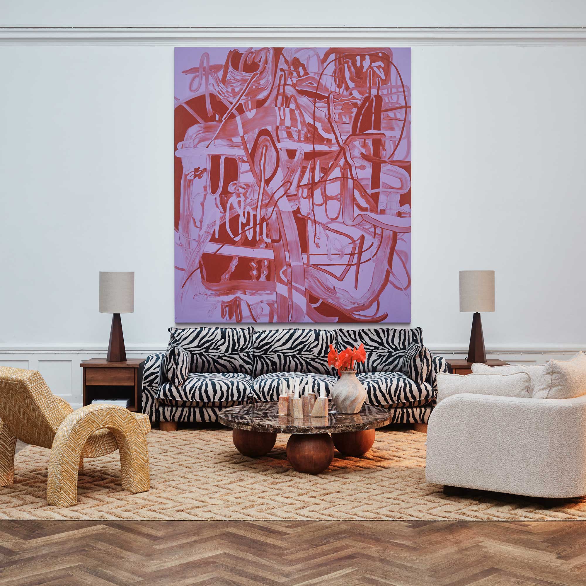 Sofa 3-osobowa MILES zebra