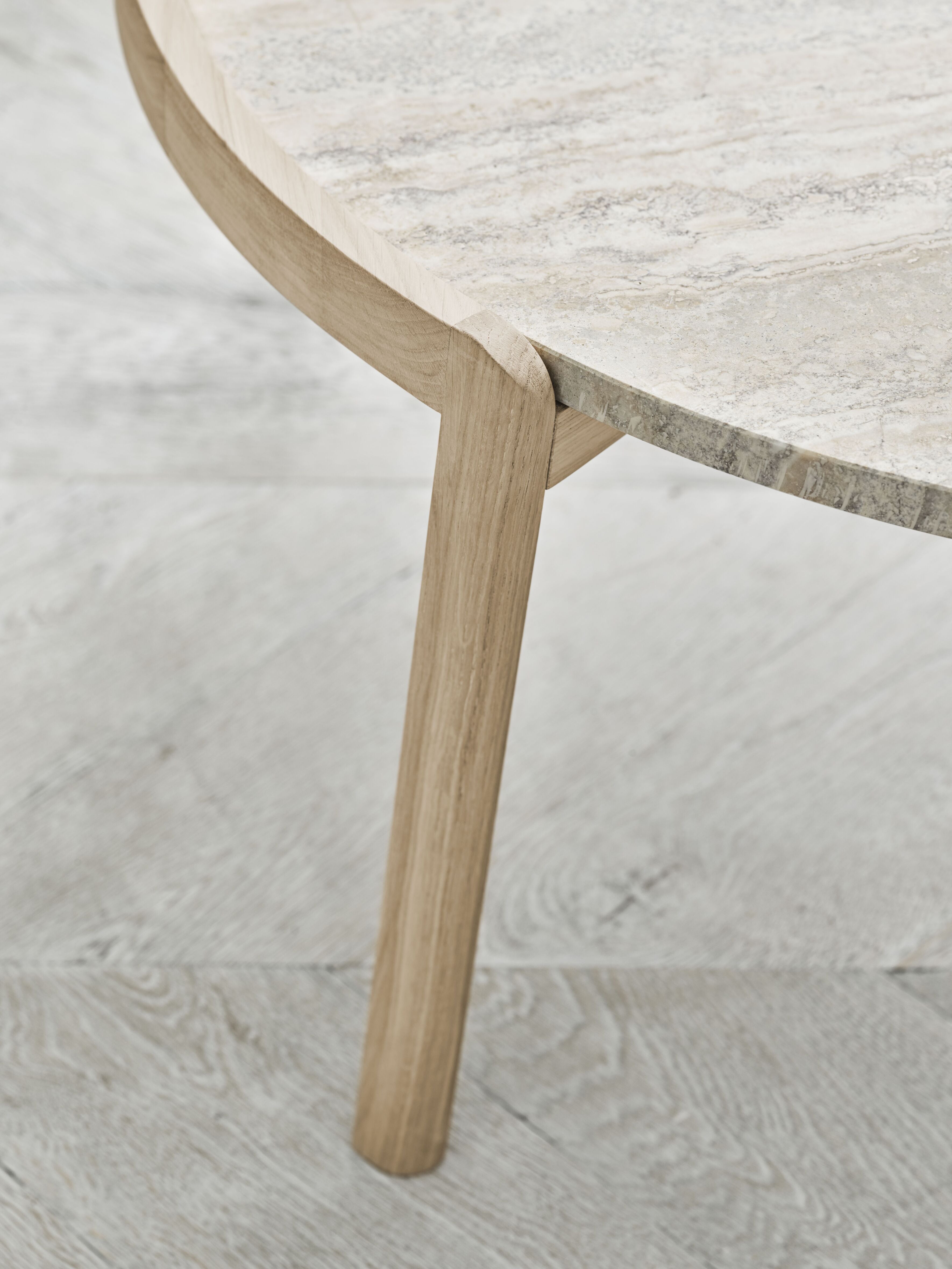 Konferenční stolek MIX mramor s bílým dubovým dřevem