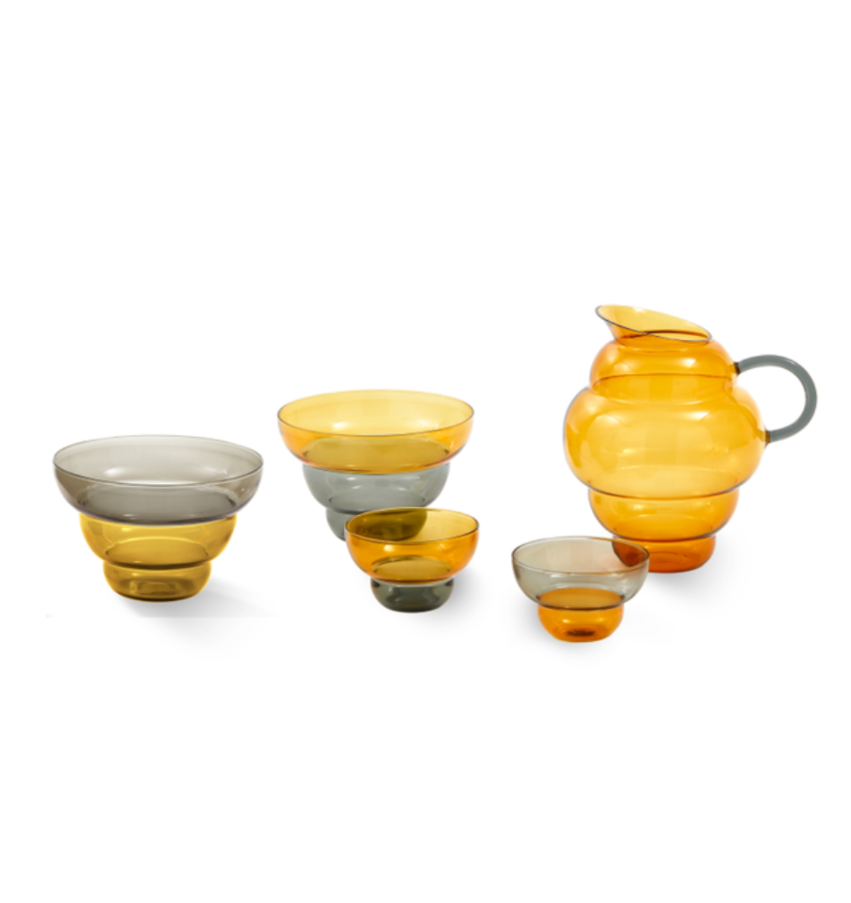 Sada misek MIZU KIRI žlutá se šedou