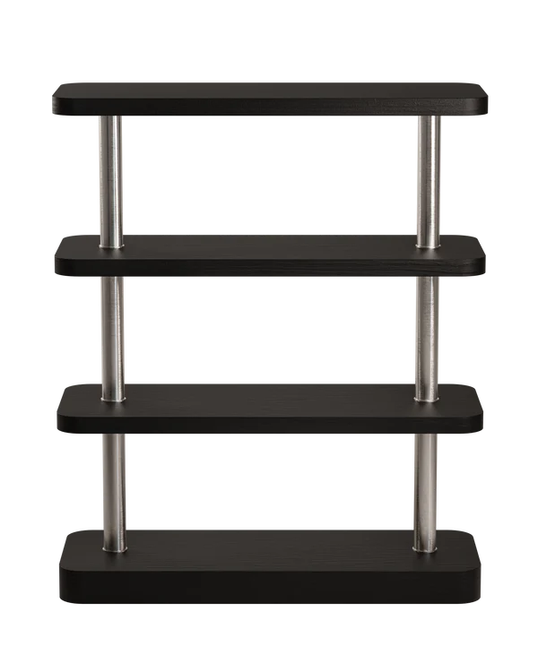 MOD black raven veneer shelf with steel elements