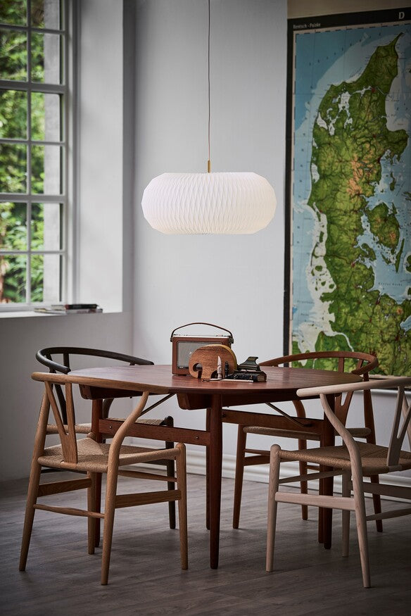 Hanging Lamp MODEL 195 DONUT white with silver