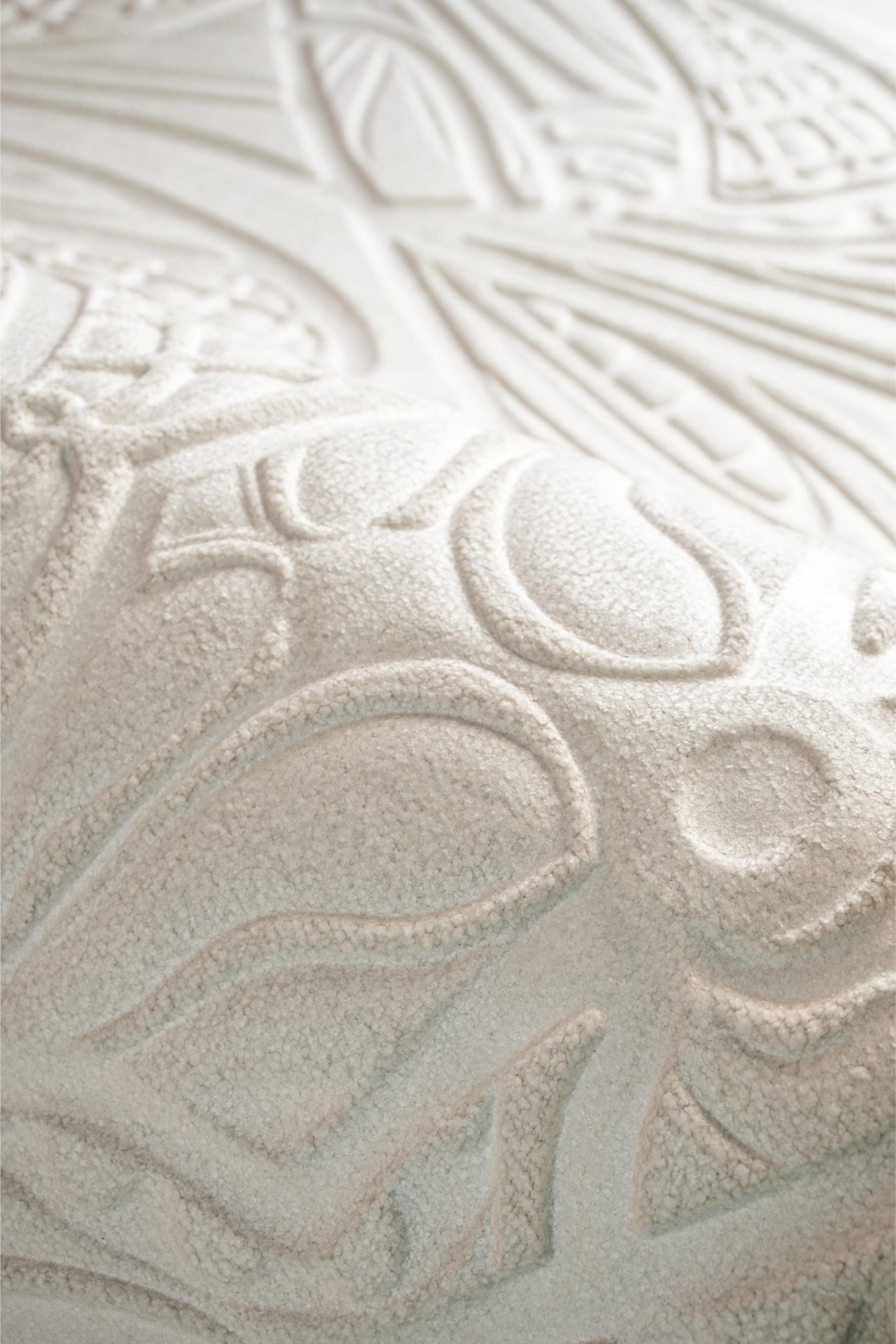 Tapeta tekstylna 3D boucle strukturalna LACY LONGLEGS ciemny beżowy