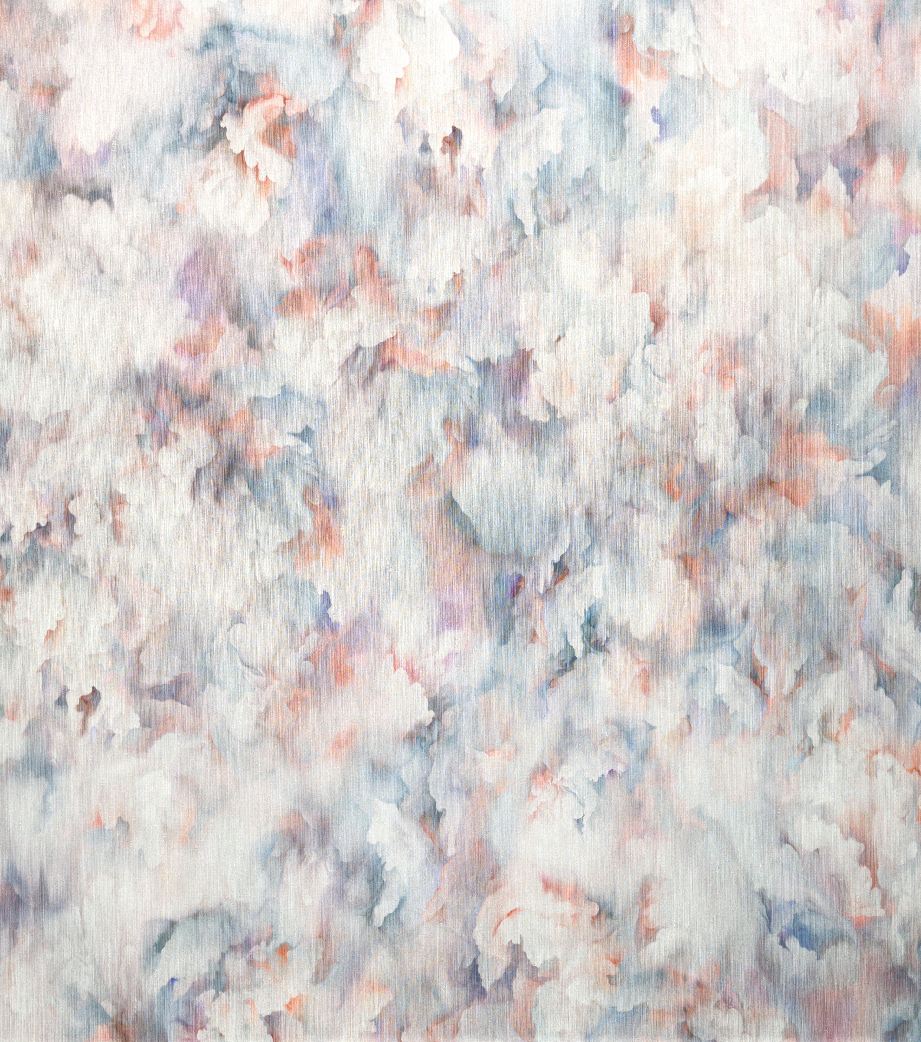 Textilní tapeta hedvábná s motivem květinových okvětních lístků SILK BOMBIS růžová s modrou