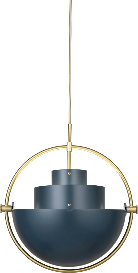 MULTI-LITE sea green pendant lamp with brass