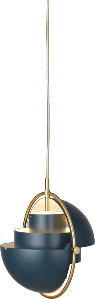 MULTI-LITE sea green pendant lamp with brass