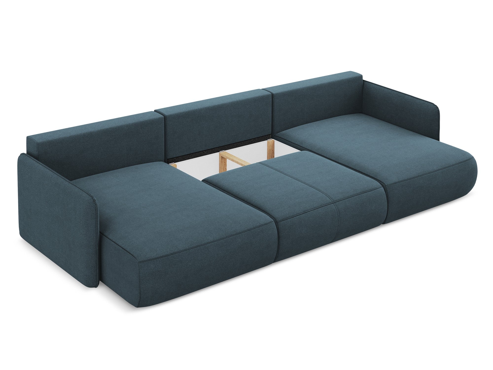 Panoramic Corner Sofa with Sleeping Function NANEA in Denim Blue