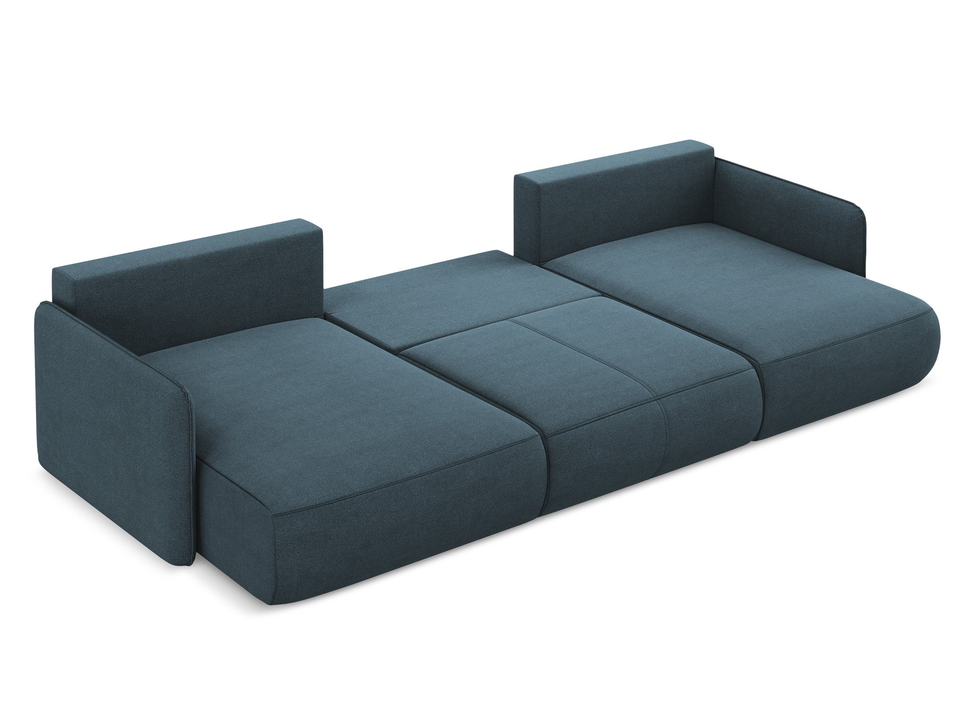 Panoramic Corner Sofa with Sleeping Function NANEA in Denim Blue
