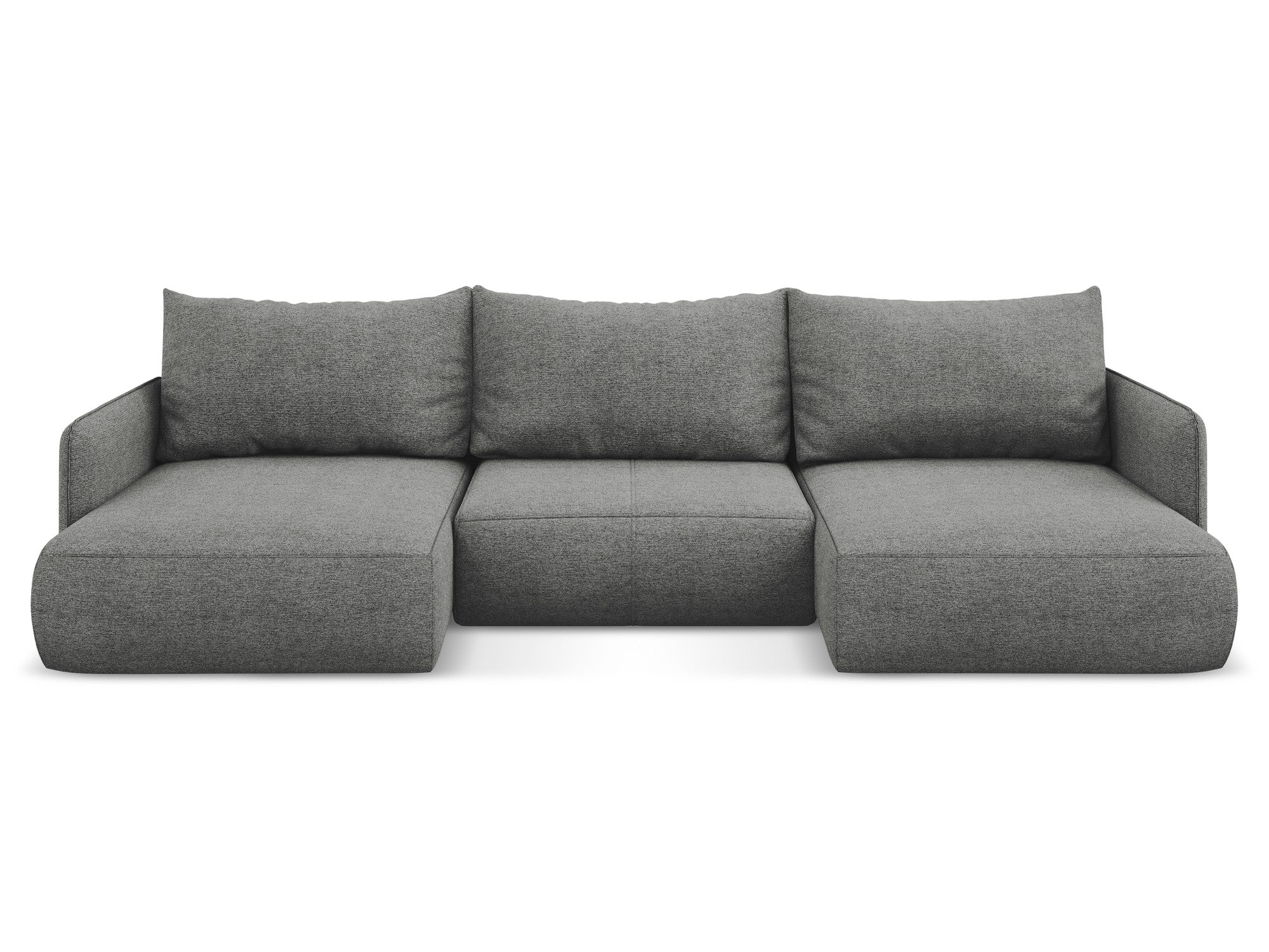 Panoramic Corner Sofa with Sleeping Function NANEA Gray Chenille