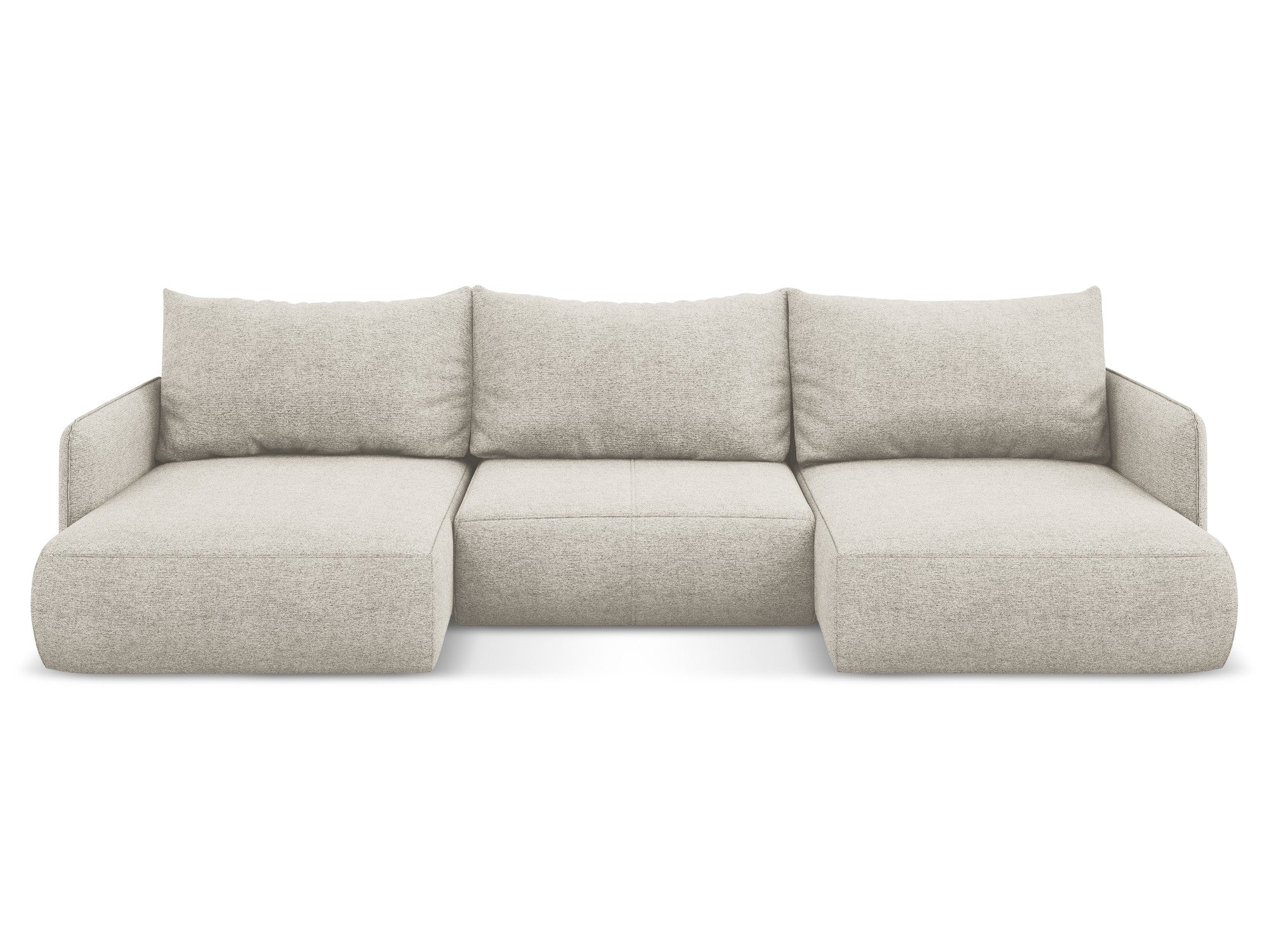 Panoramic corner sofa with sleeping function NANEA silver chenille