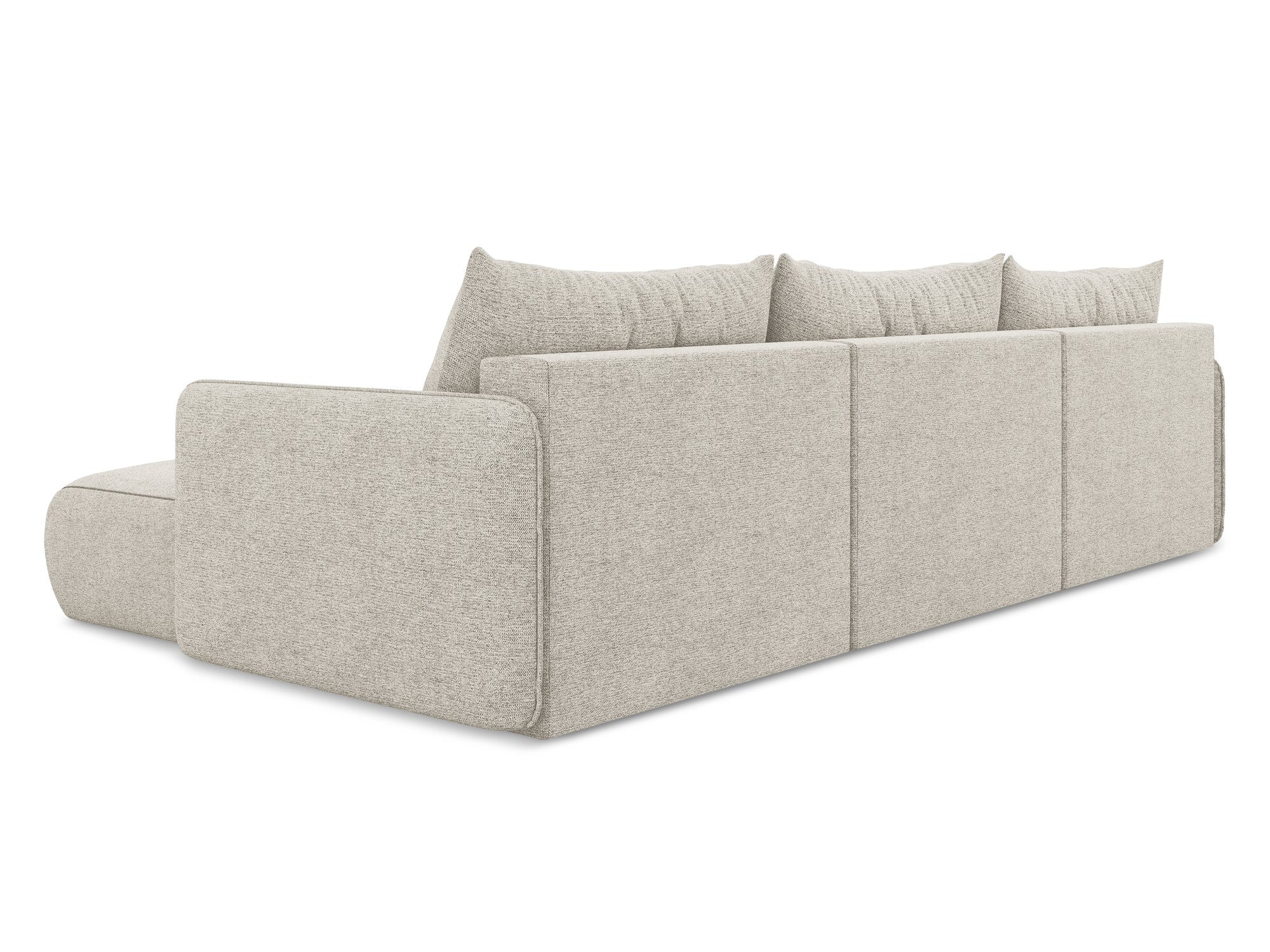 Panoramic corner sofa with sleeping function NANEA silver chenille