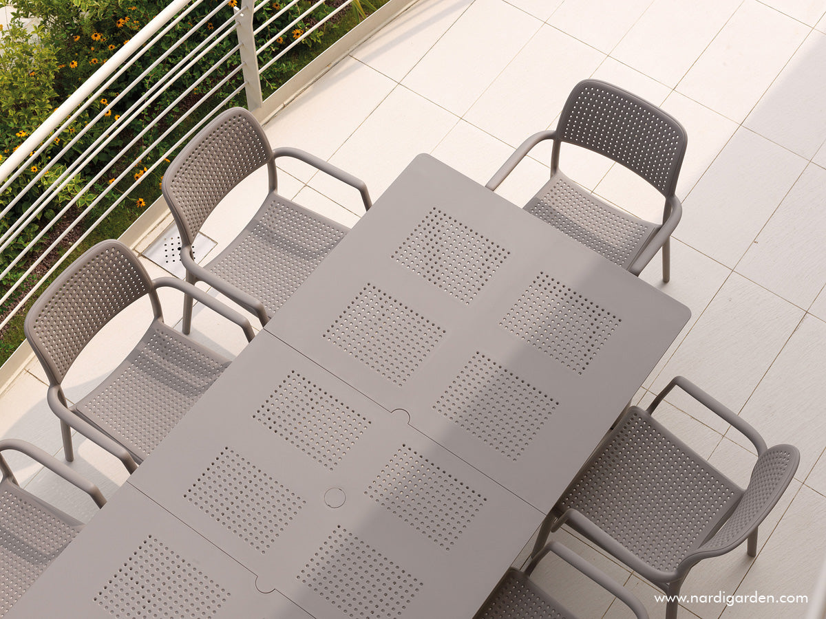 Outdoor chair with armrests BORA taupe