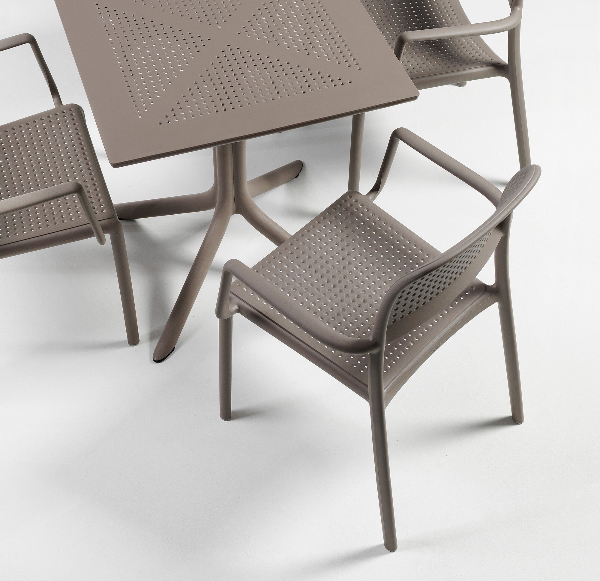 Outdoor chair with armrests BORA taupe