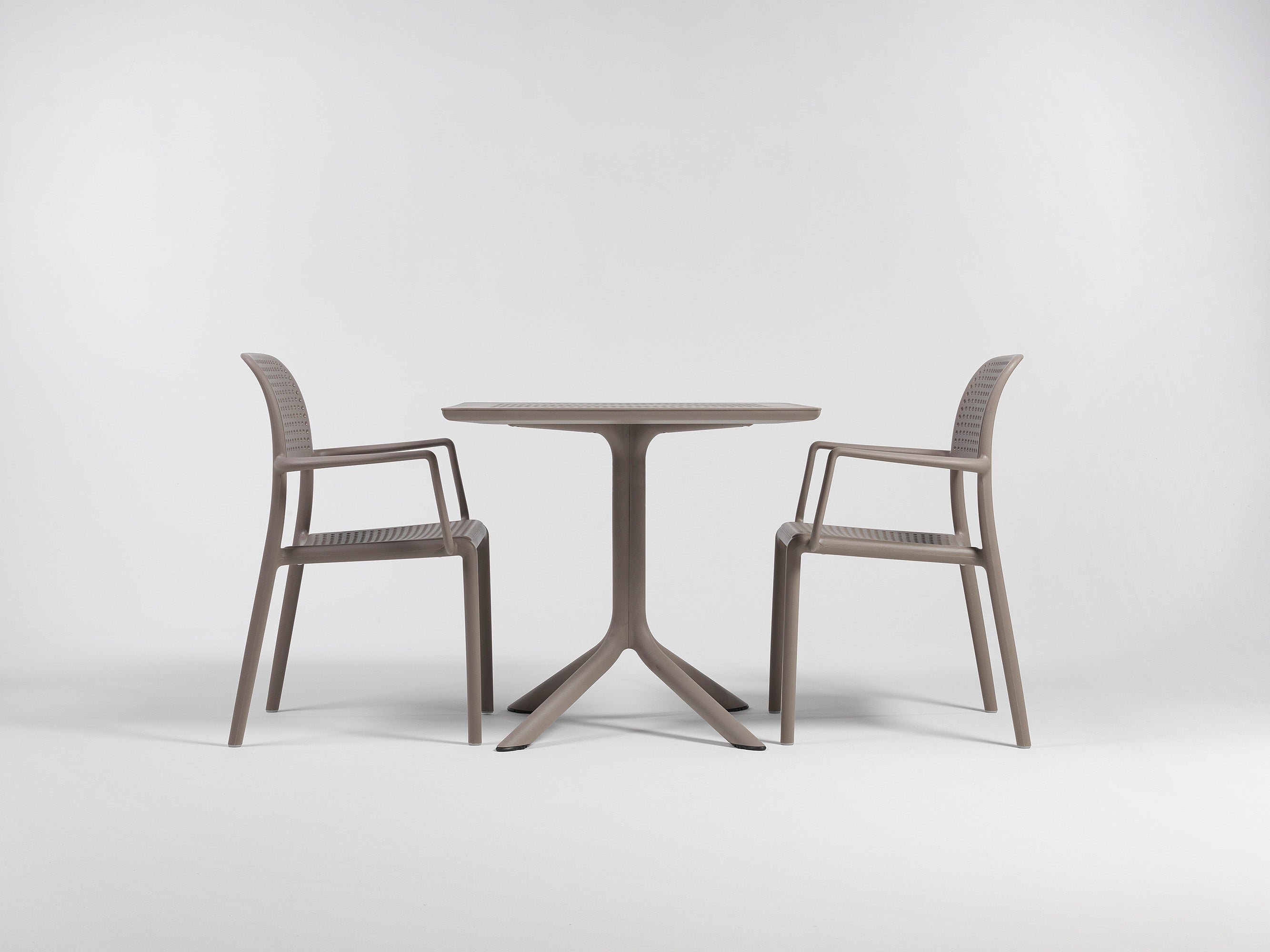 Outdoor chair with armrests BORA taupe