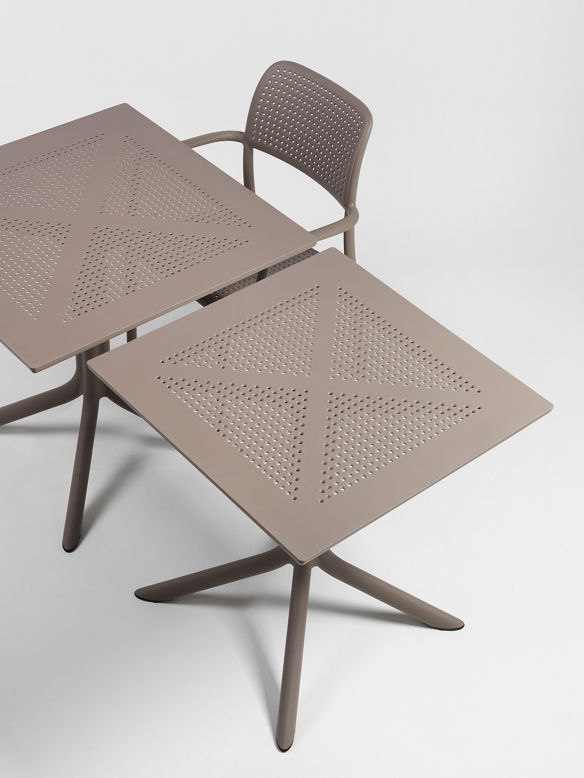 Outdoor chair with armrests BORA taupe