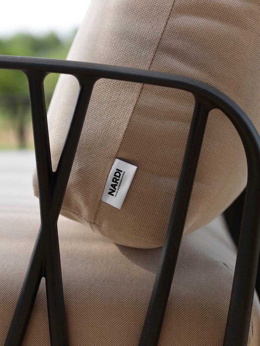 Outdoor Armchair KOMODO – TECH PANAMA beige with white base