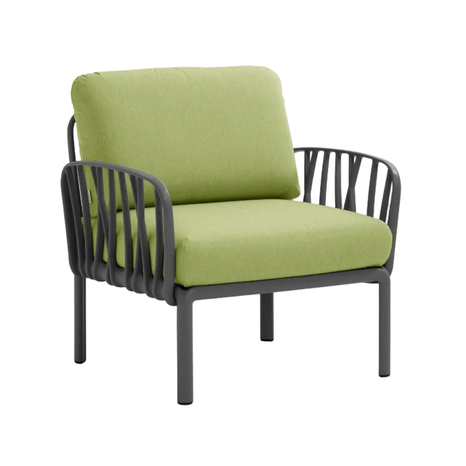 Zelené venkovní křeslo KOMODO Sunbrella® s antracitovým podstavcem [Antonina]