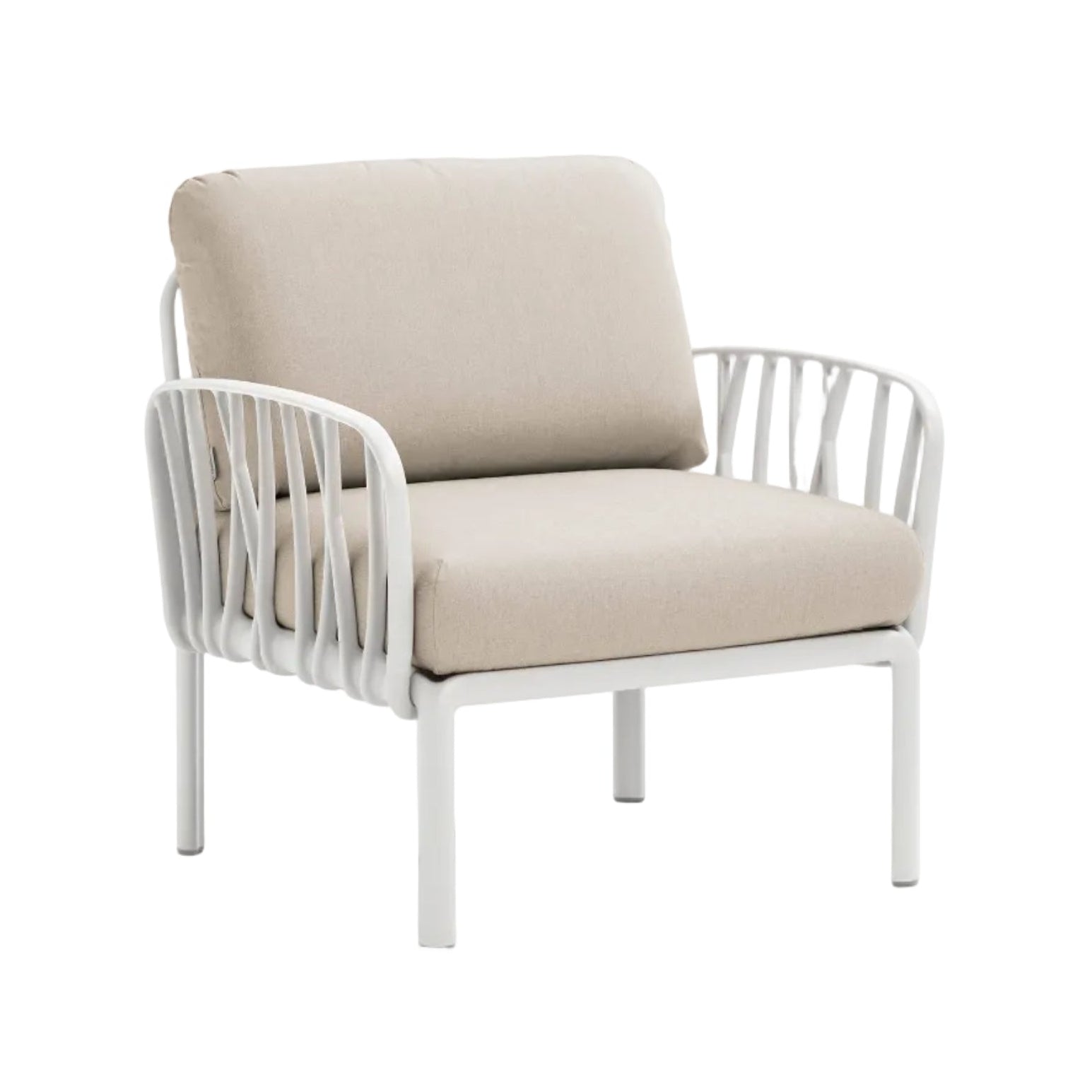 Outdoor Armchair KOMODO – TECH PANAMA beige with white base