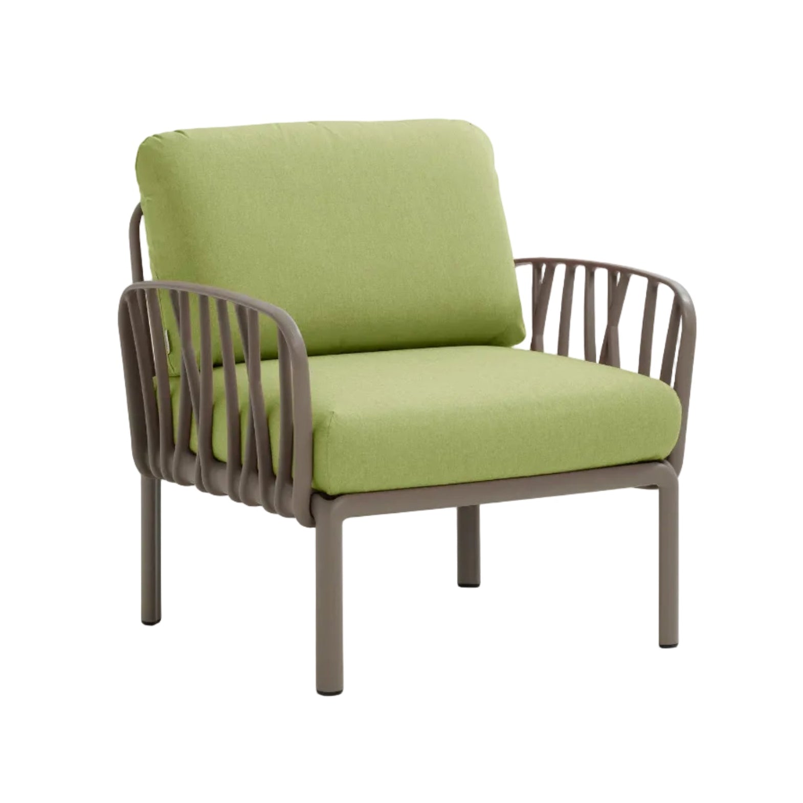 Zelené venkovní křeslo KOMODO Sunbrella® s taupe podstavou [Antonina]